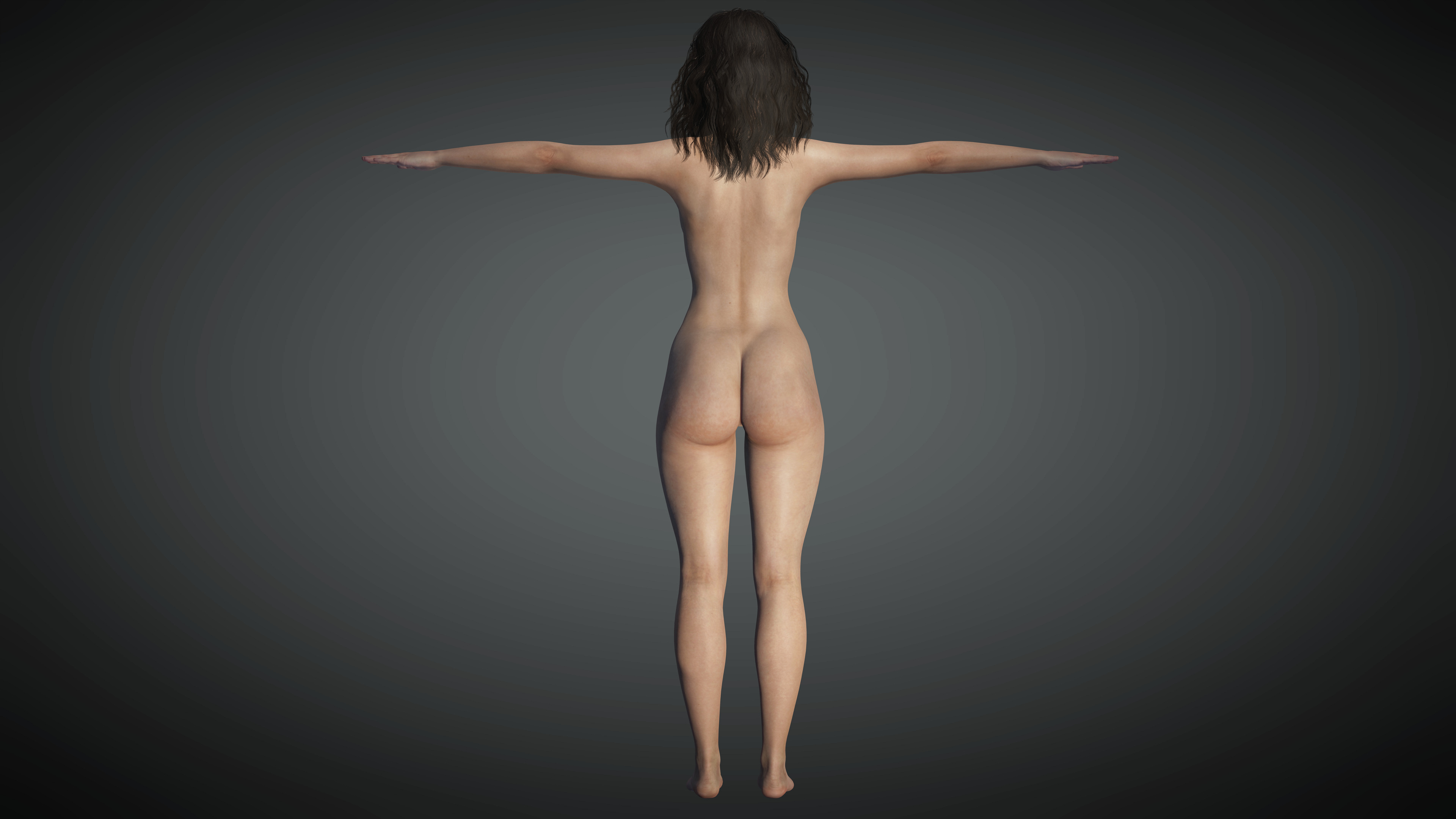 Realistic Female Low-poly 3D model_12