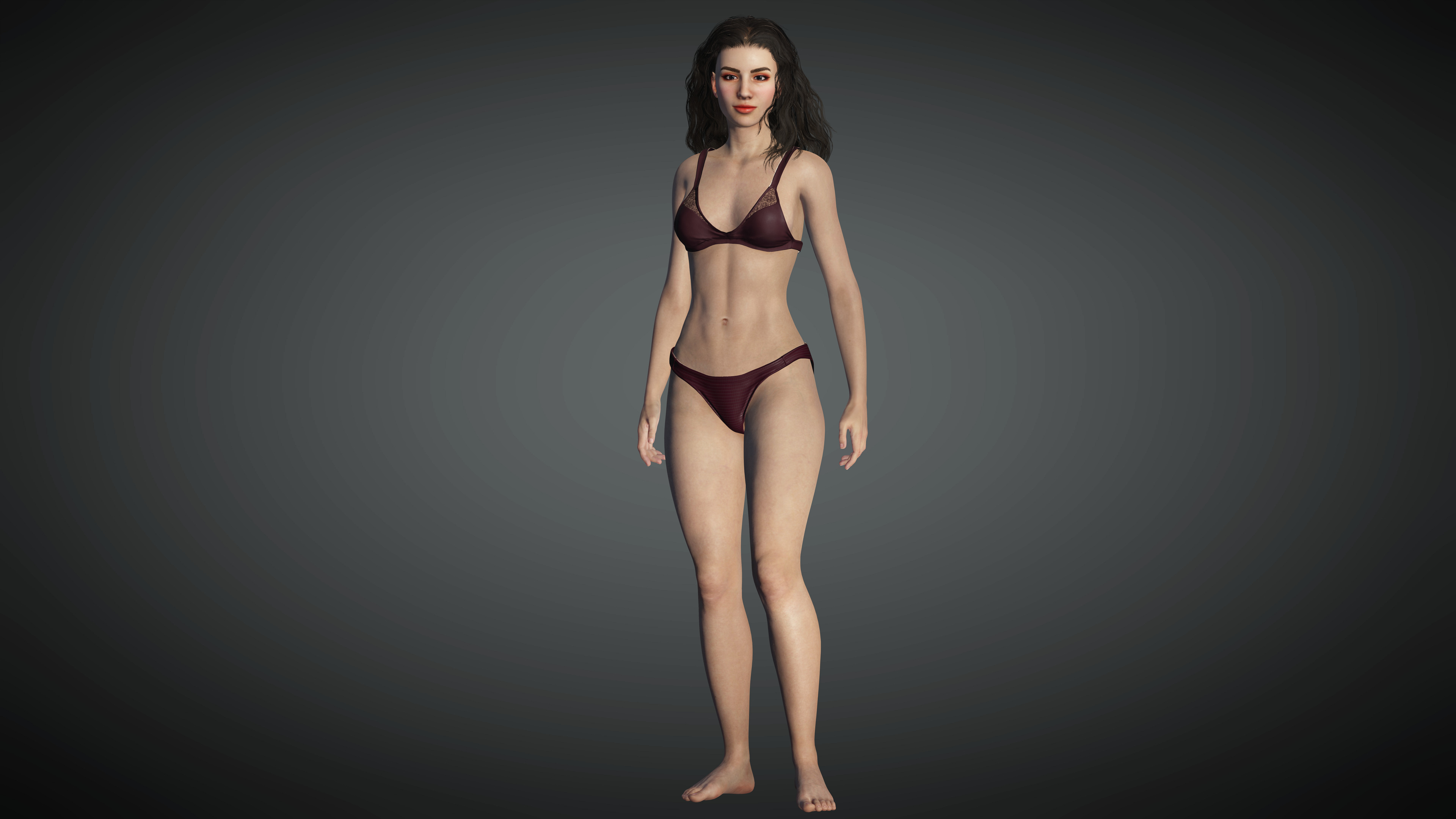Realistic Female Low-poly 3D model_6