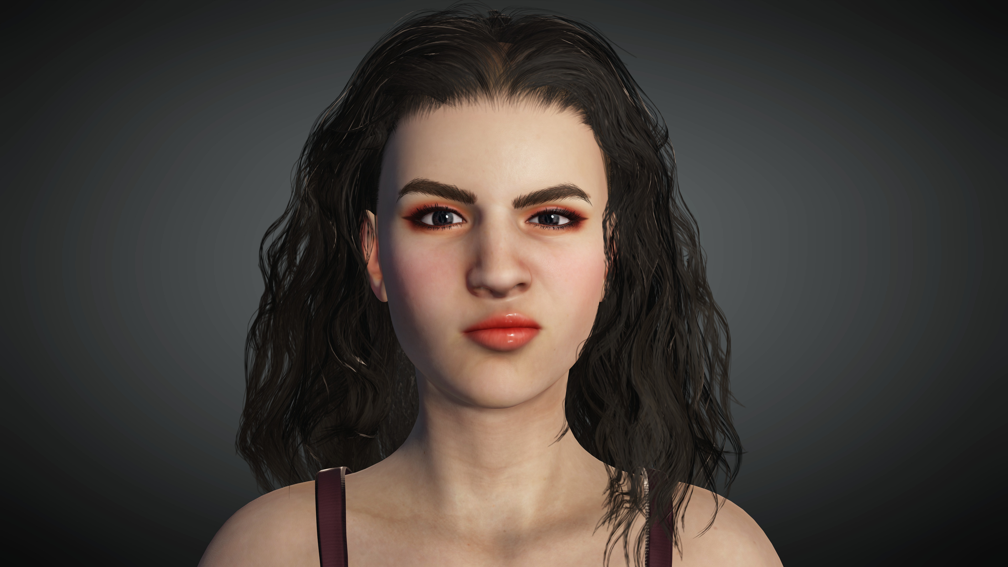 Realistic Female Low-poly 3D model_2