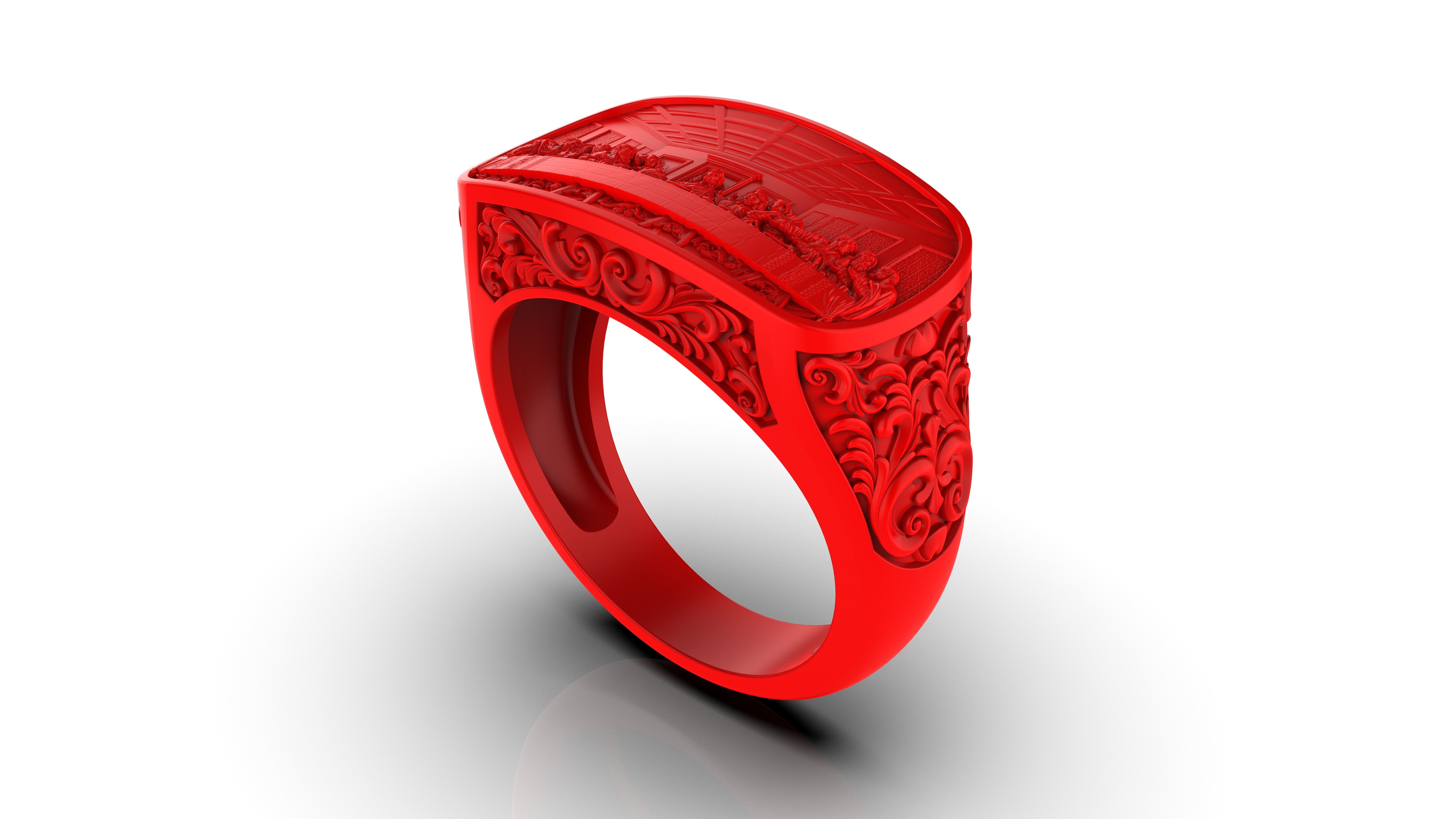 The Last Supper Jesus Ring 3D print model_4