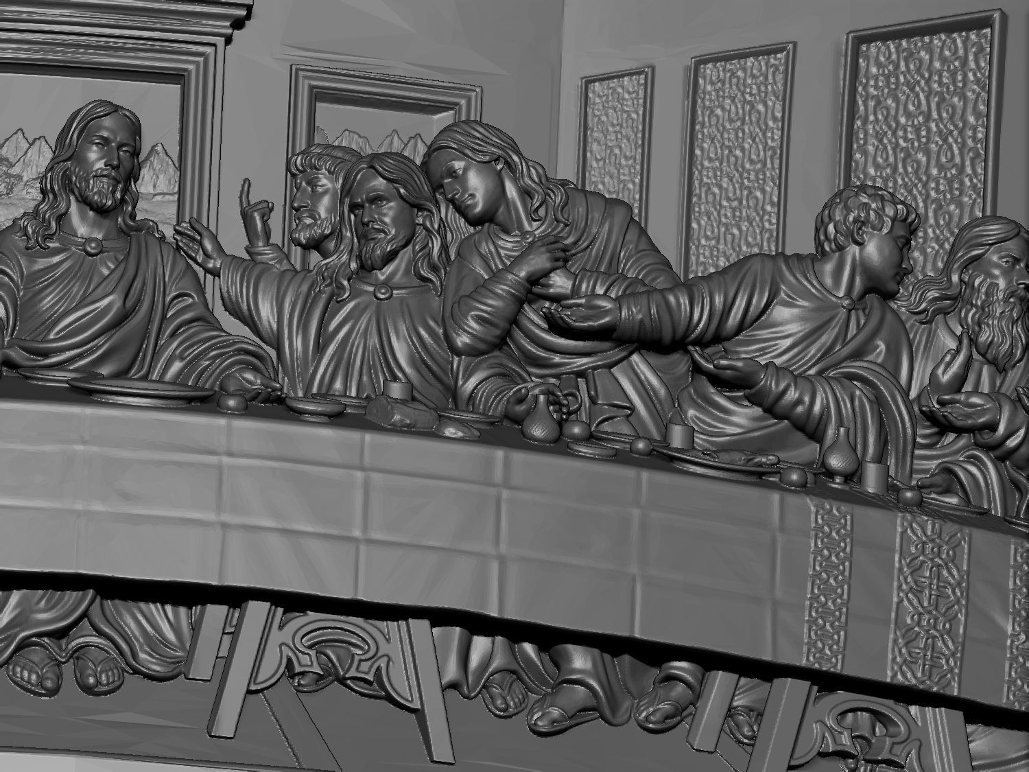 The Last Supper Jesus Ring 3D print model_2