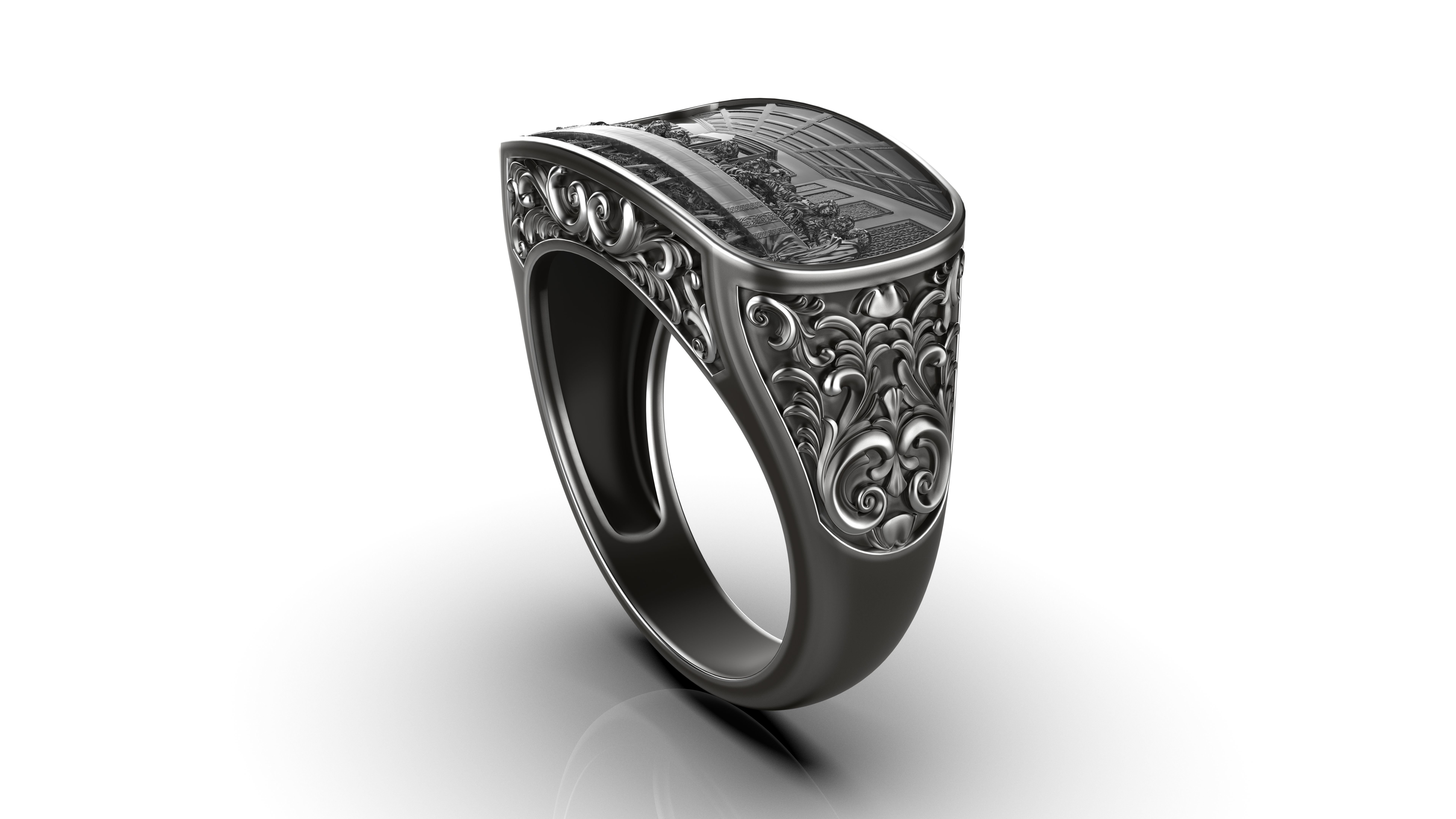 The Last Supper Jesus Ring 3D print model_9