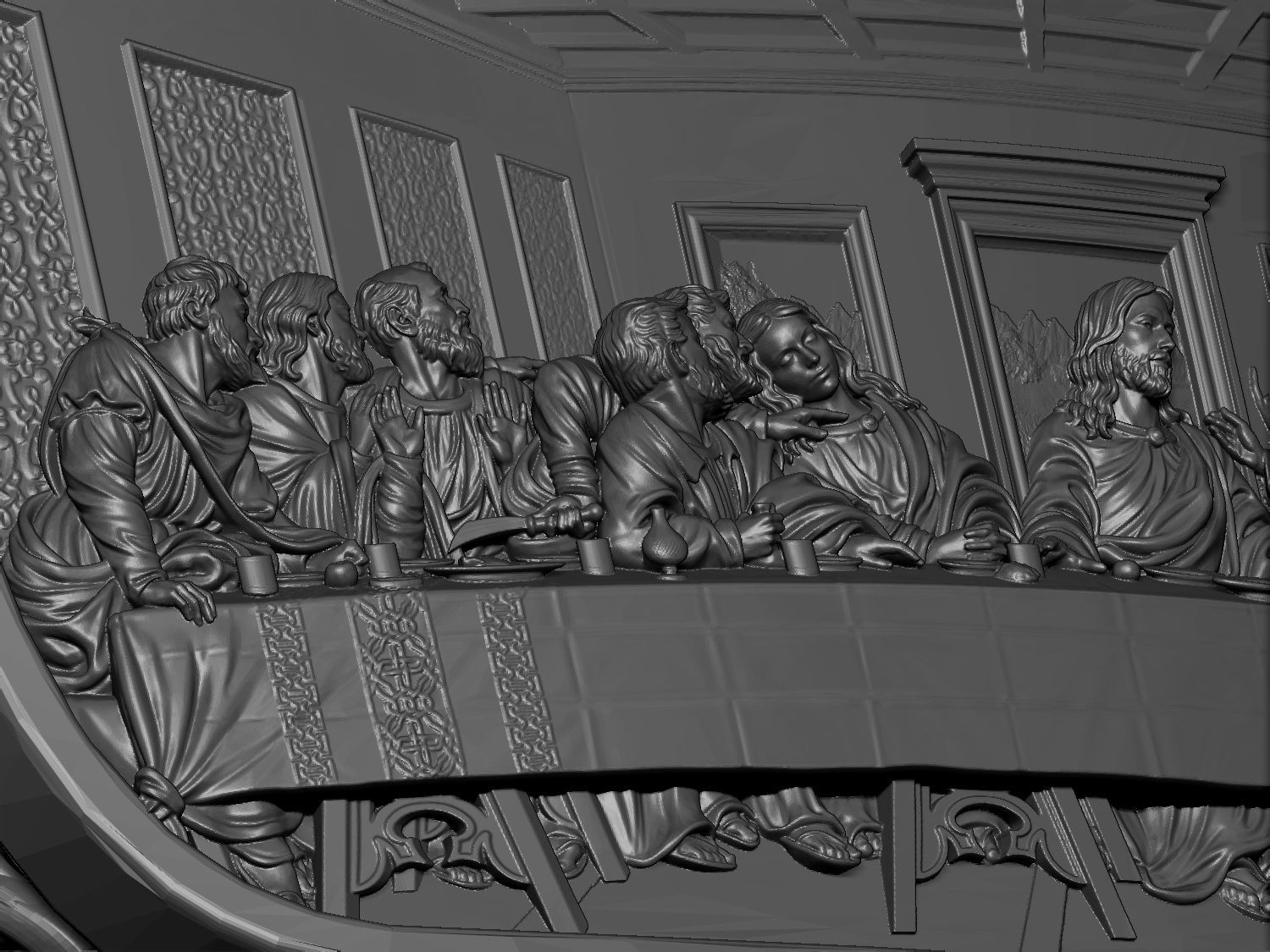 The Last Supper Jesus Ring 3D print model_1