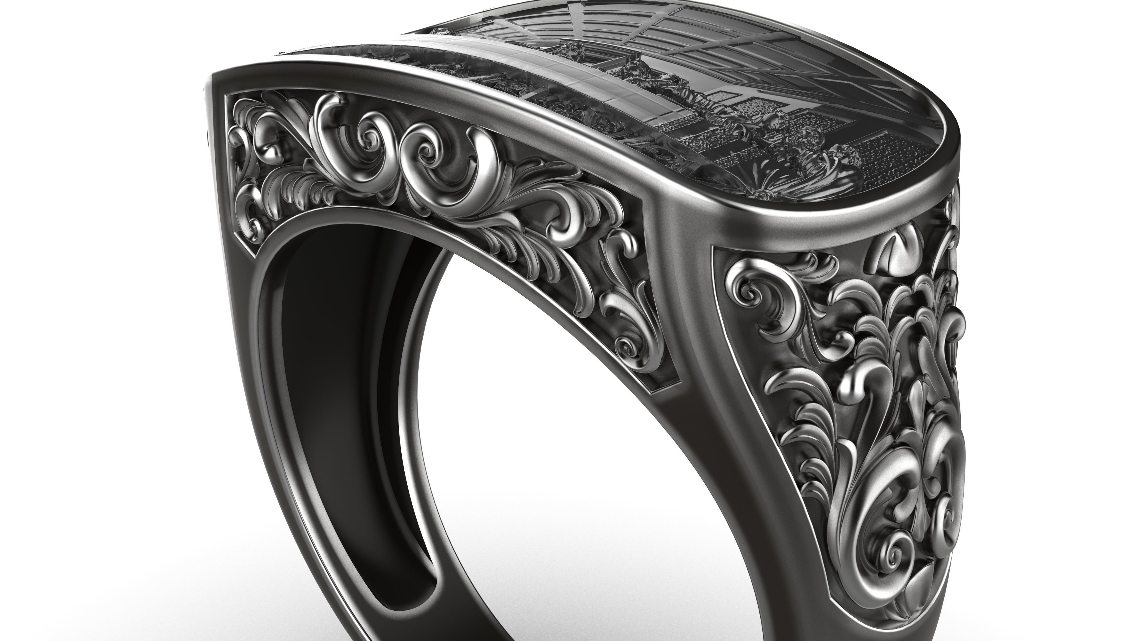 The Last Supper Jesus Ring 3D print model_5