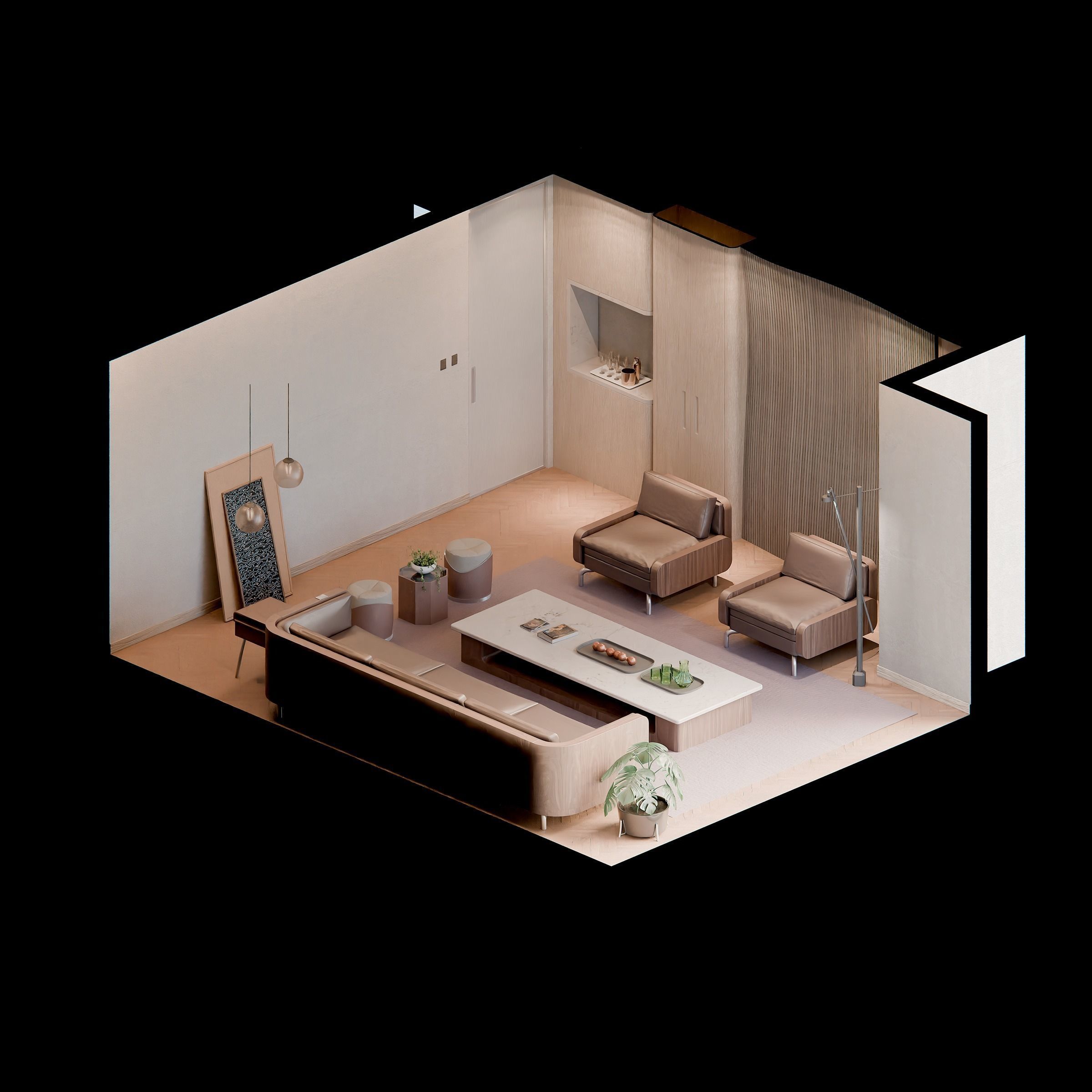 Living Room 3D model_6