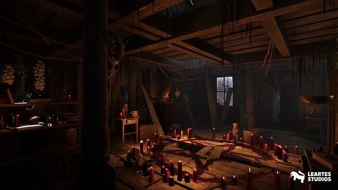 Witch Village Environment Low-poly 3D model 3