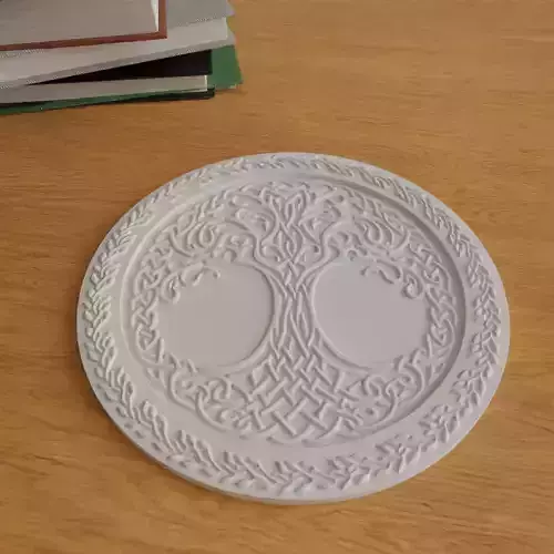 celtic tree coaster - wall decor - table top stl