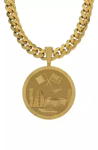 USA and Bahrain building Gold Pendant 