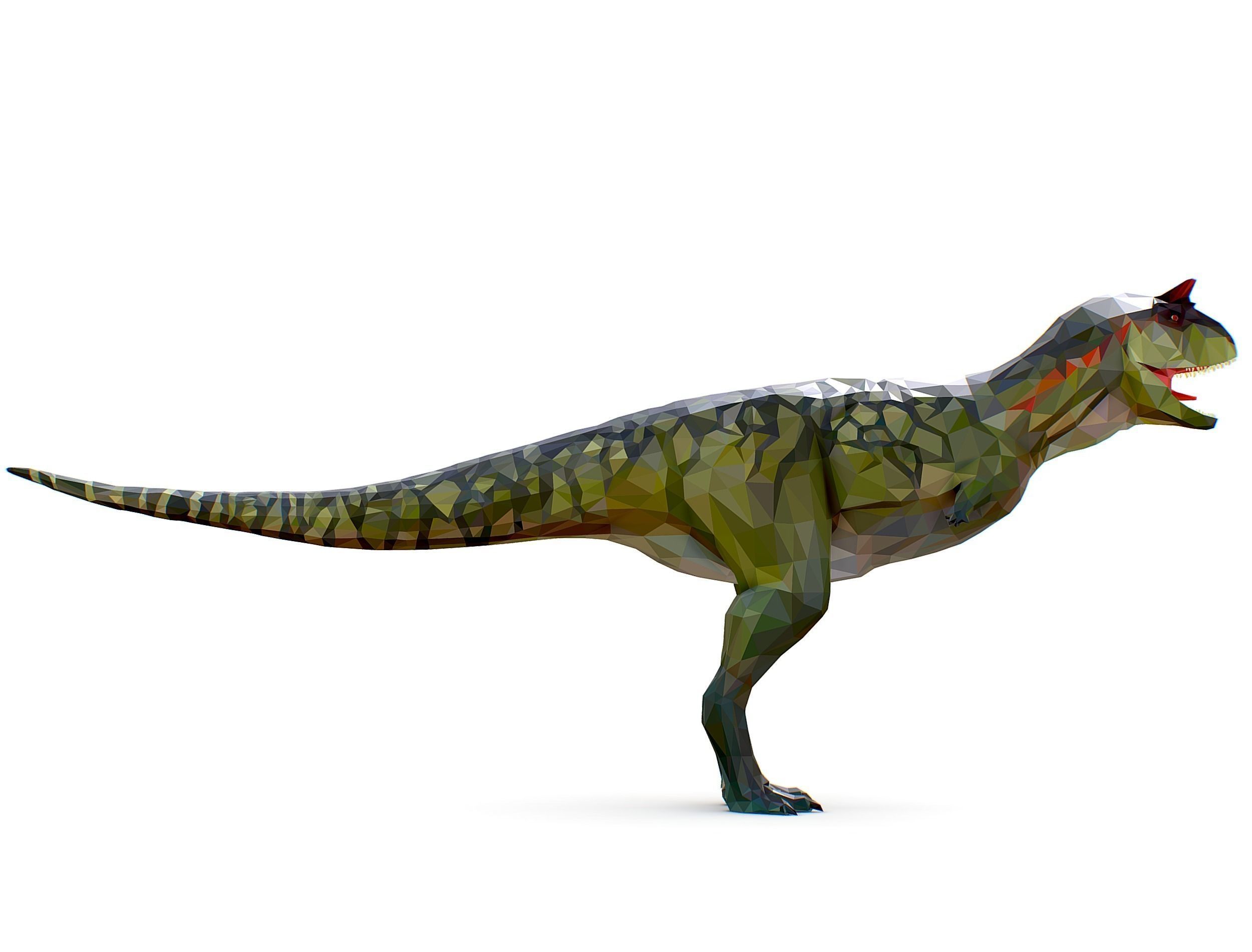 Dinosaur Carno Green Lowpoly Art Style Animal Low-poly 3D model_25
