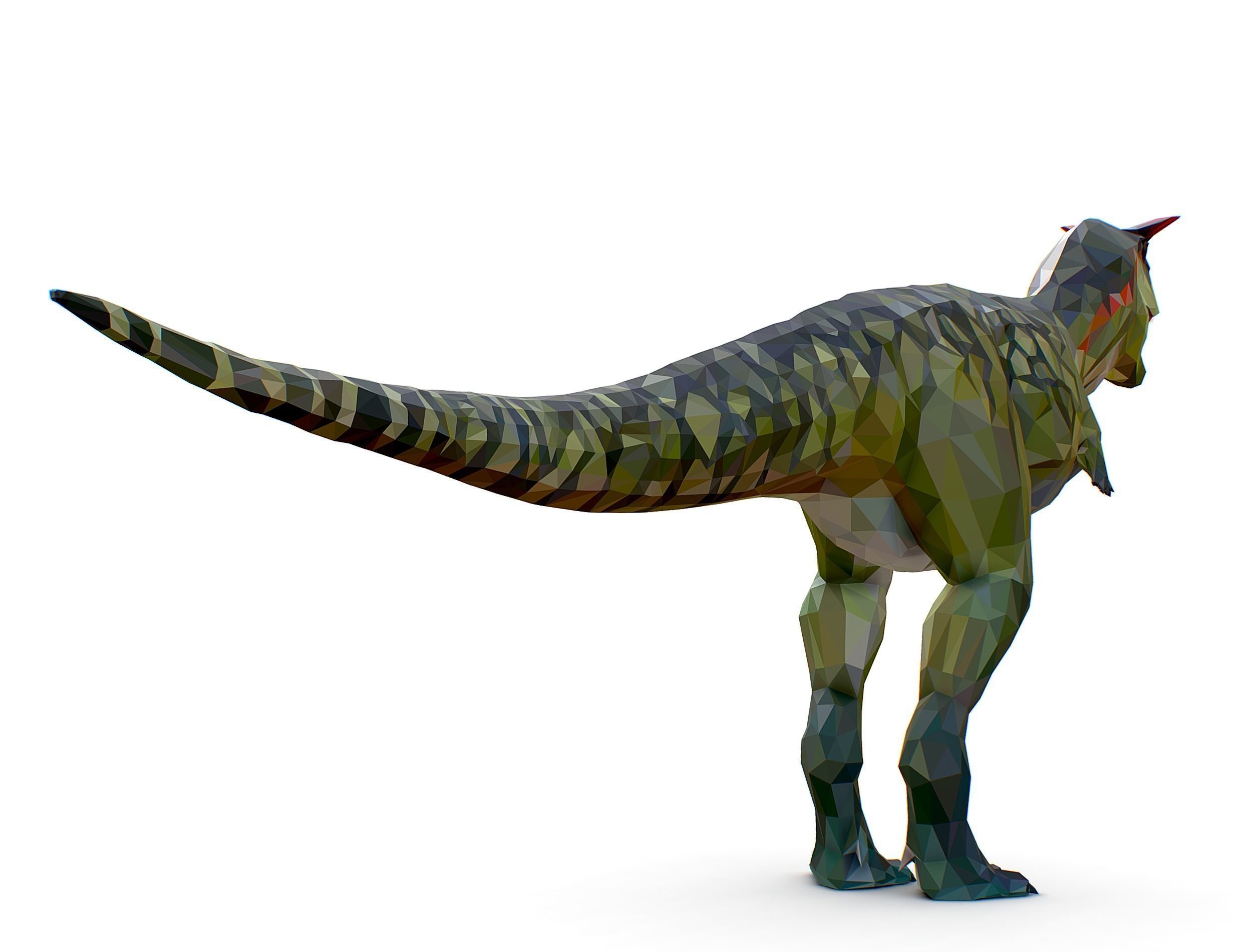 Dinosaur Carno Green Lowpoly Art Style Animal Low-poly 3D model_12