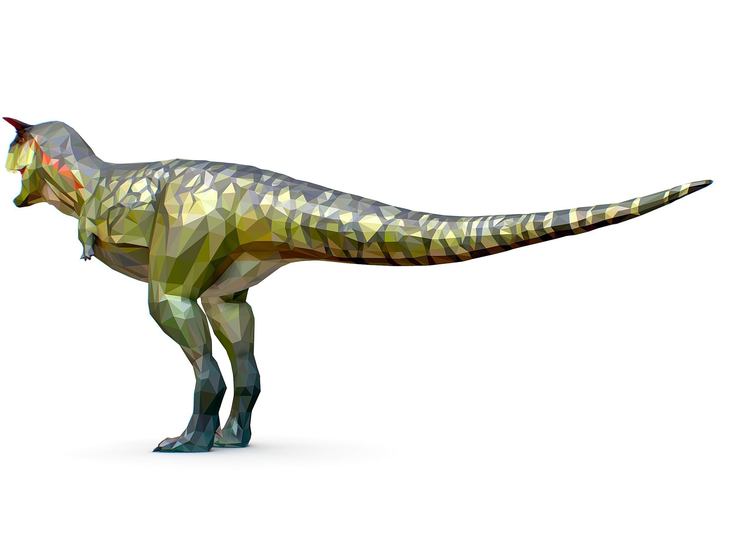Dinosaur Carno Green Lowpoly Art Style Animal Low-poly 3D model_18