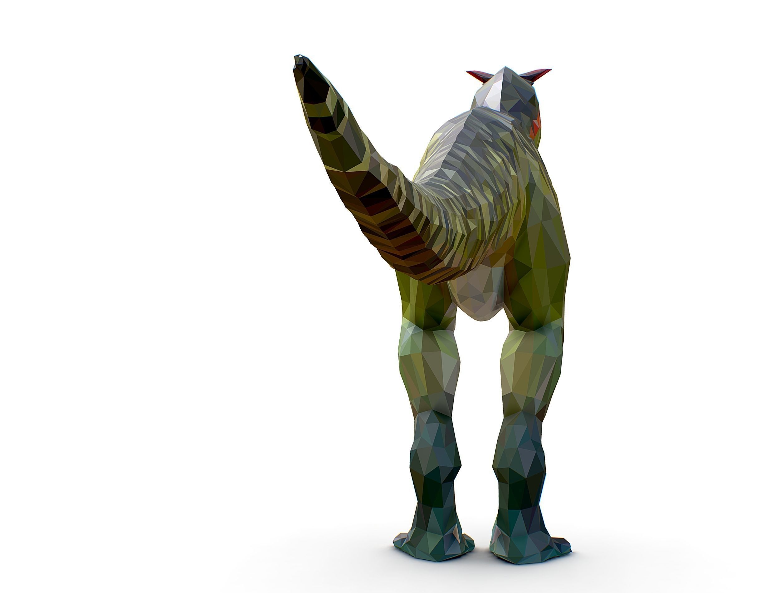 Dinosaur Carno Green Lowpoly Art Style Animal Low-poly 3D model_14