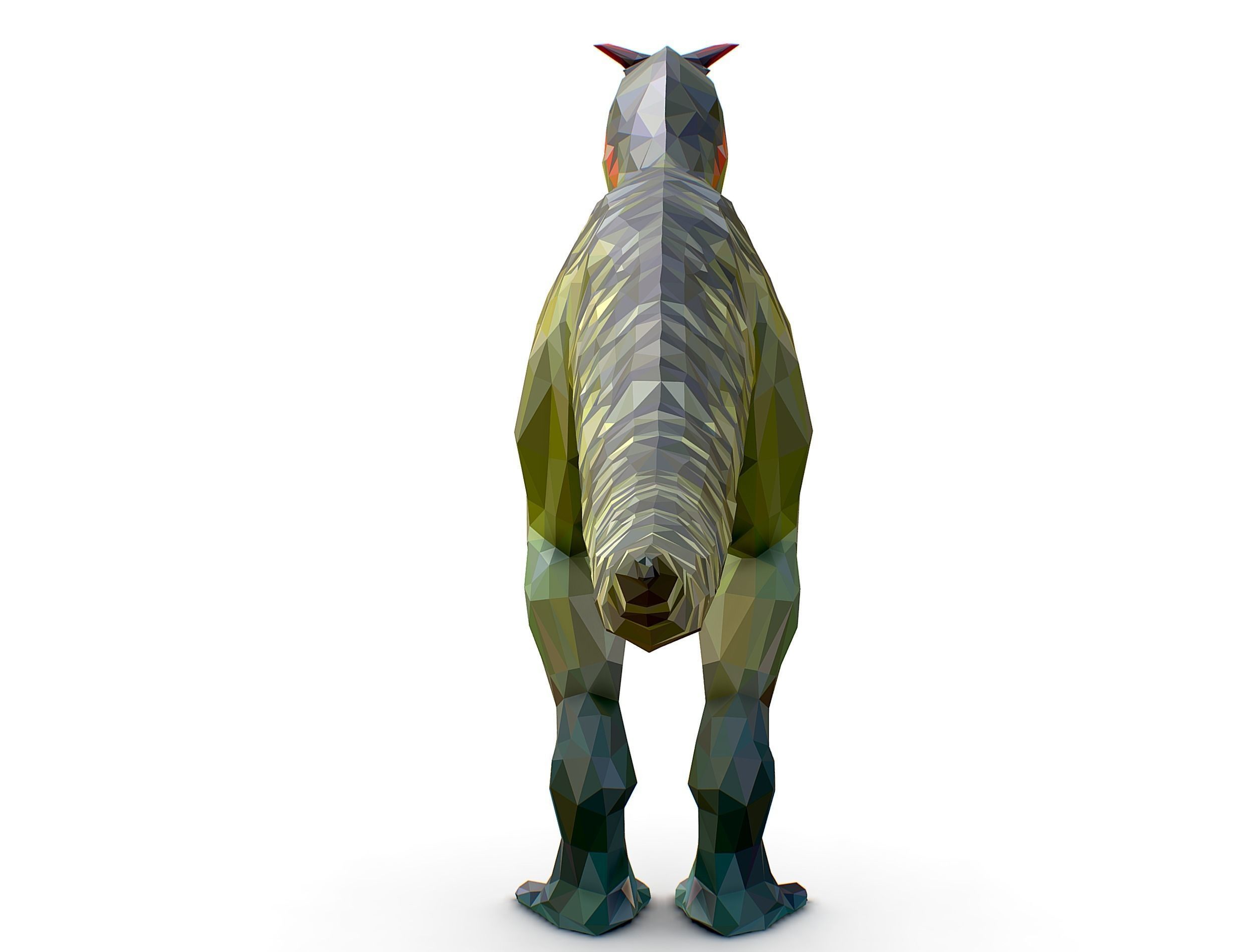 Dinosaur Carno Green Lowpoly Art Style Animal Low-poly 3D model_26