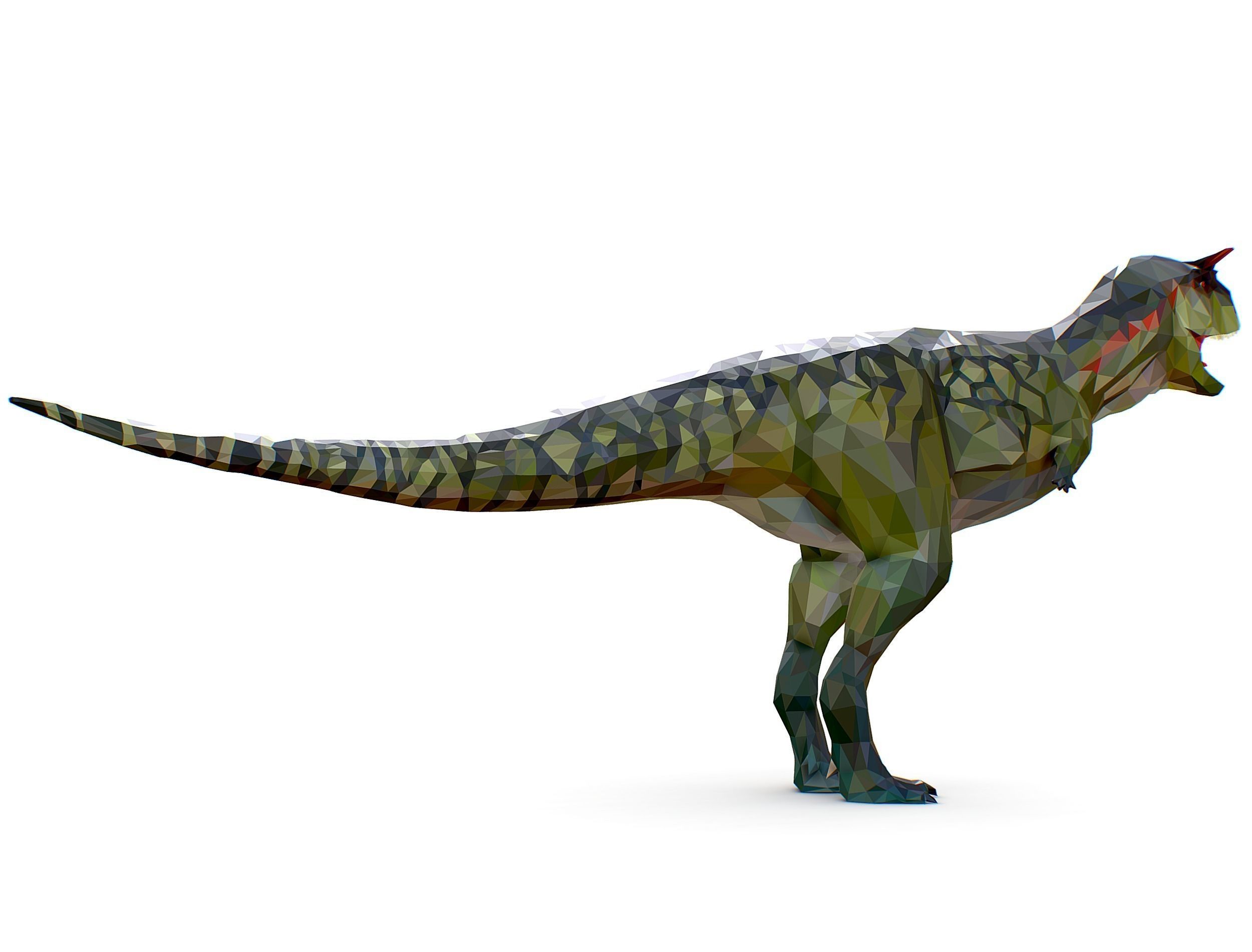 Dinosaur Carno Green Lowpoly Art Style Animal Low-poly 3D model_10