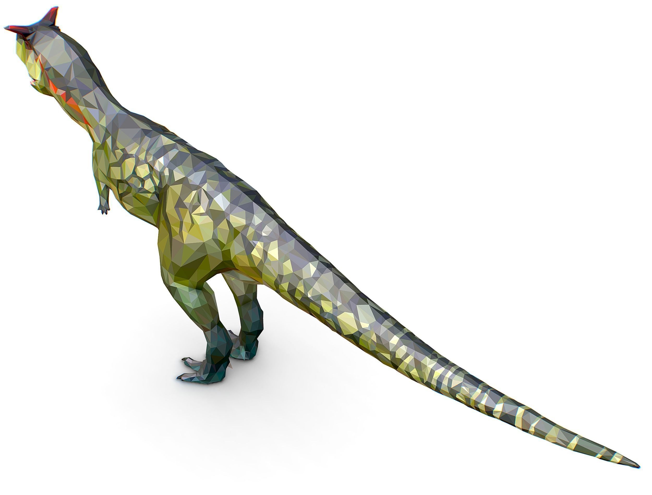Dinosaur Carno Green Lowpoly Art Style Animal Low-poly 3D model_29