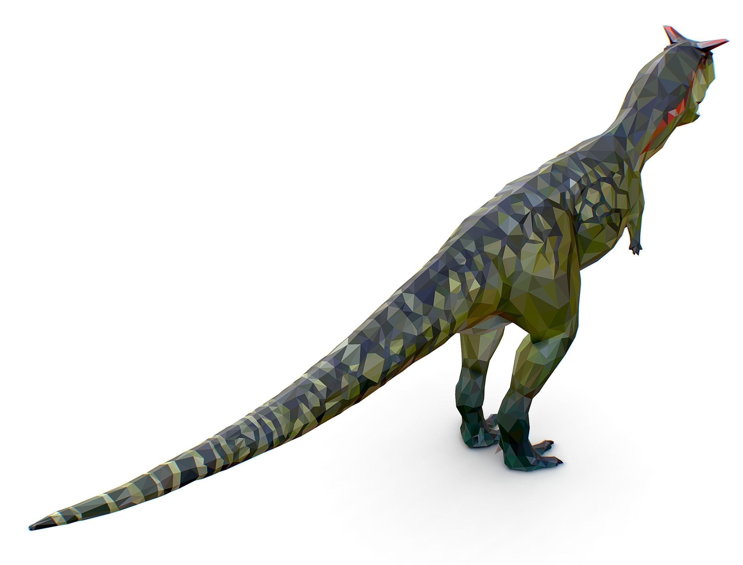 Dinosaur Carno Green Lowpoly Art Style Animal Low-poly 3D model_30
