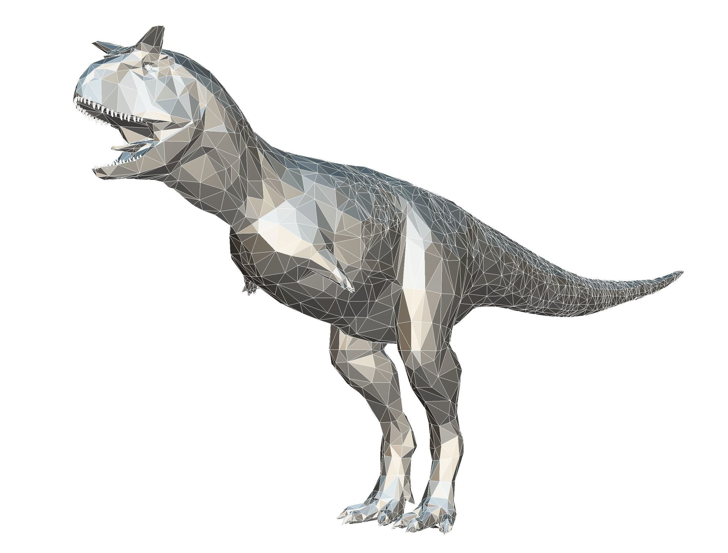 Dinosaur Carno Green Lowpoly Art Style Animal Low-poly 3D model_32