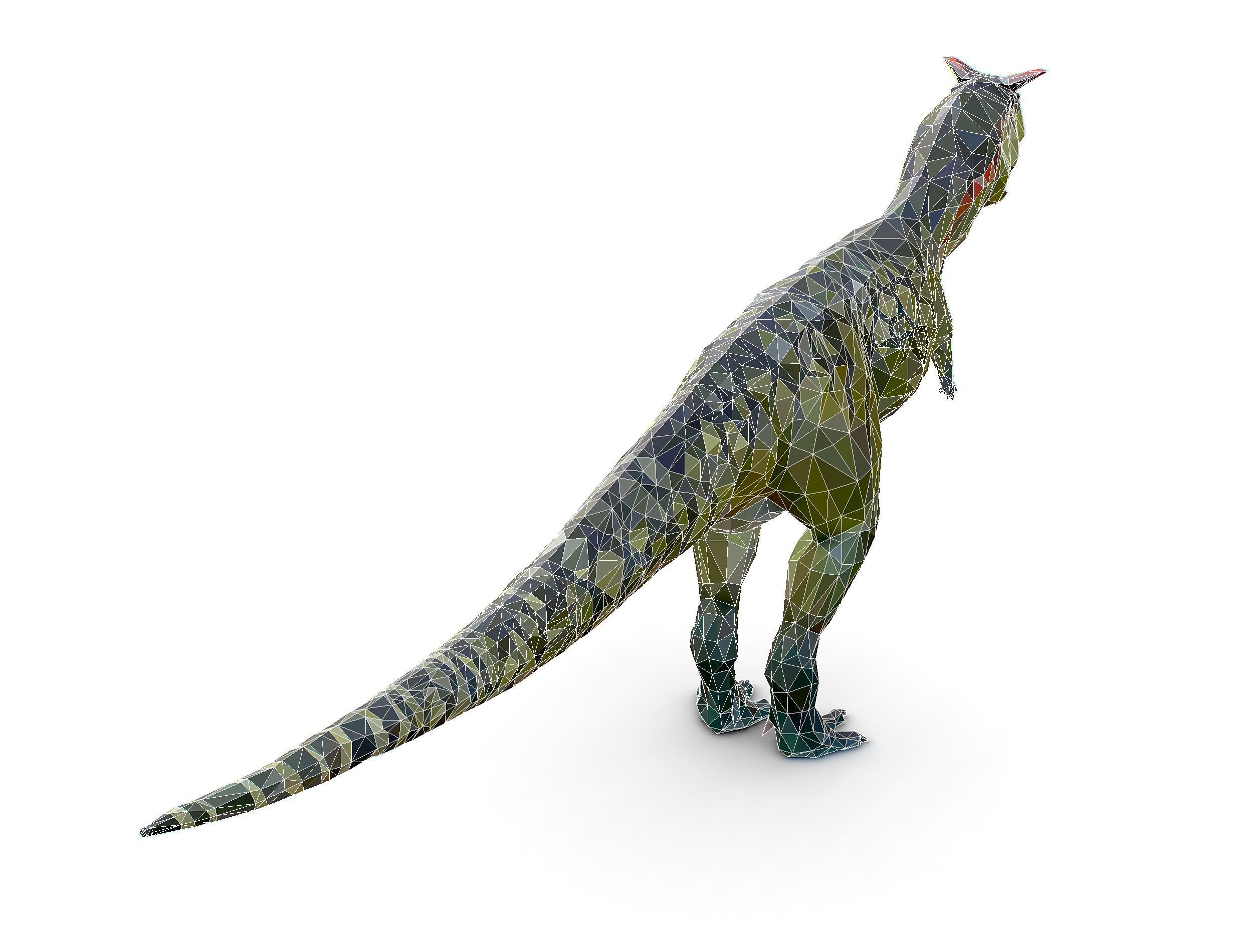 Dinosaur Carno Green Lowpoly Art Style Animal Low-poly 3D model_33
