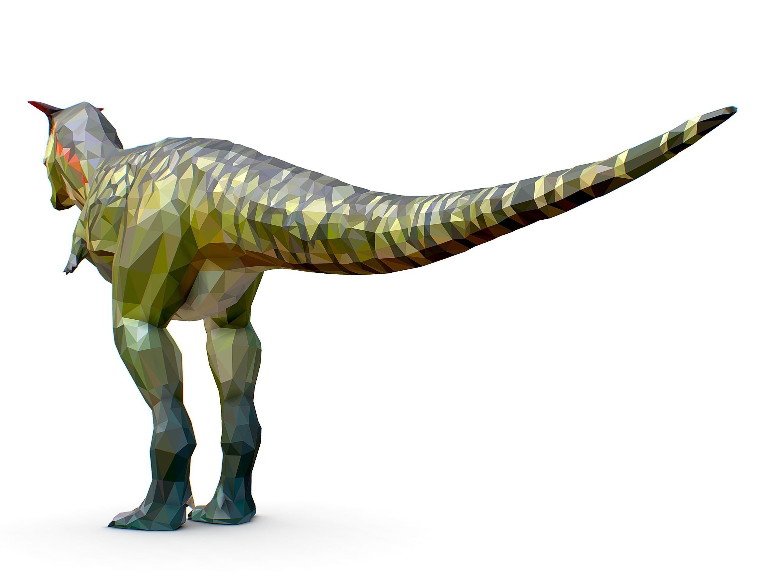 Dinosaur Carno Green Lowpoly Art Style Animal Low-poly 3D model_17