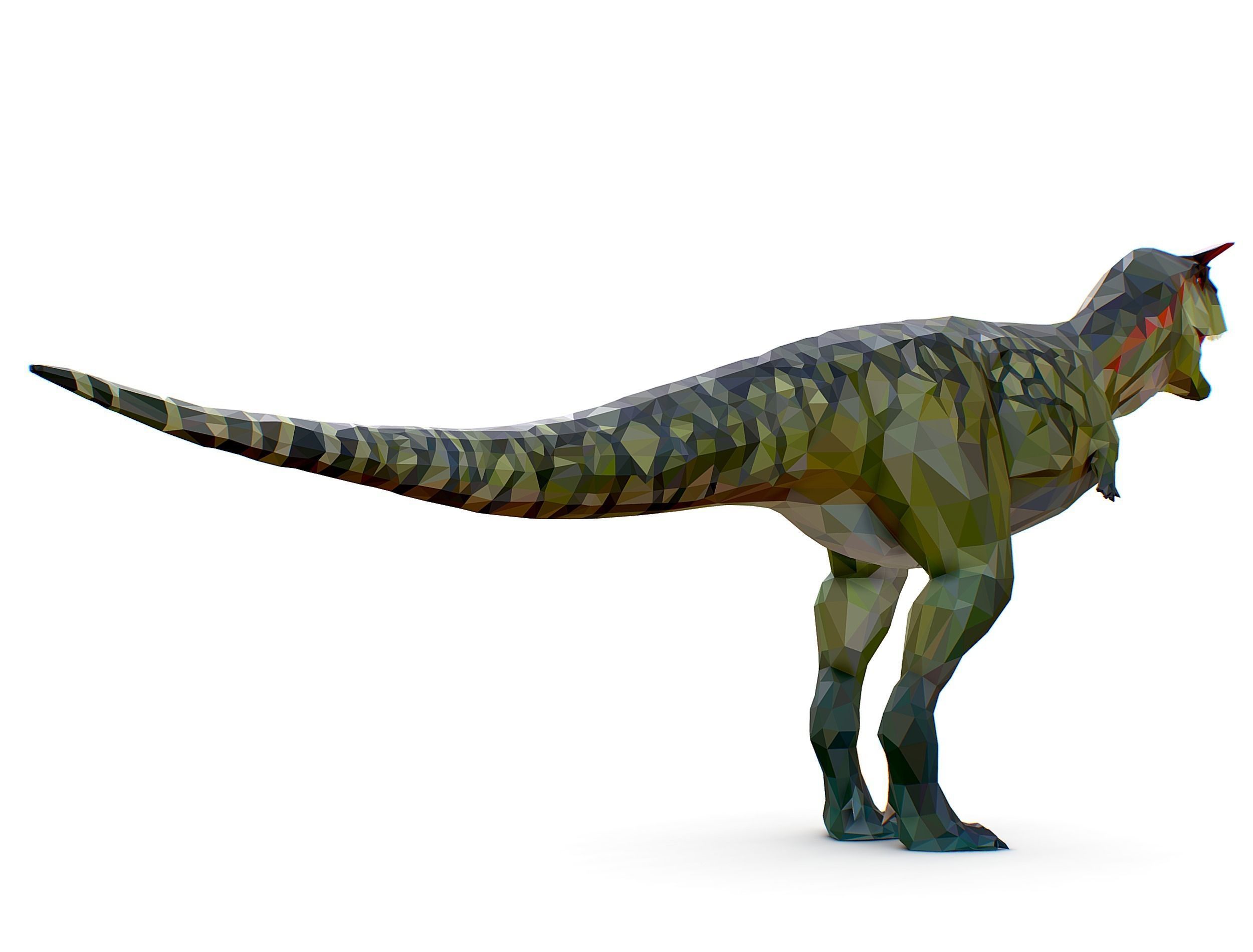 Dinosaur Carno Green Lowpoly Art Style Animal Low-poly 3D model_11