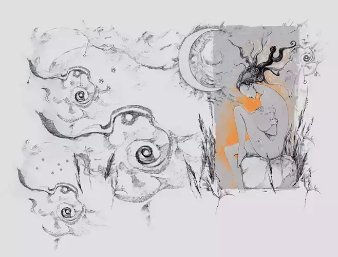 Animated cartoon web illustration nymph