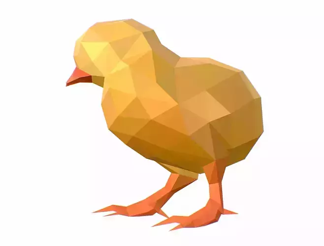 Animated Chicken Lowpoly Art Style Low-poly 3D model