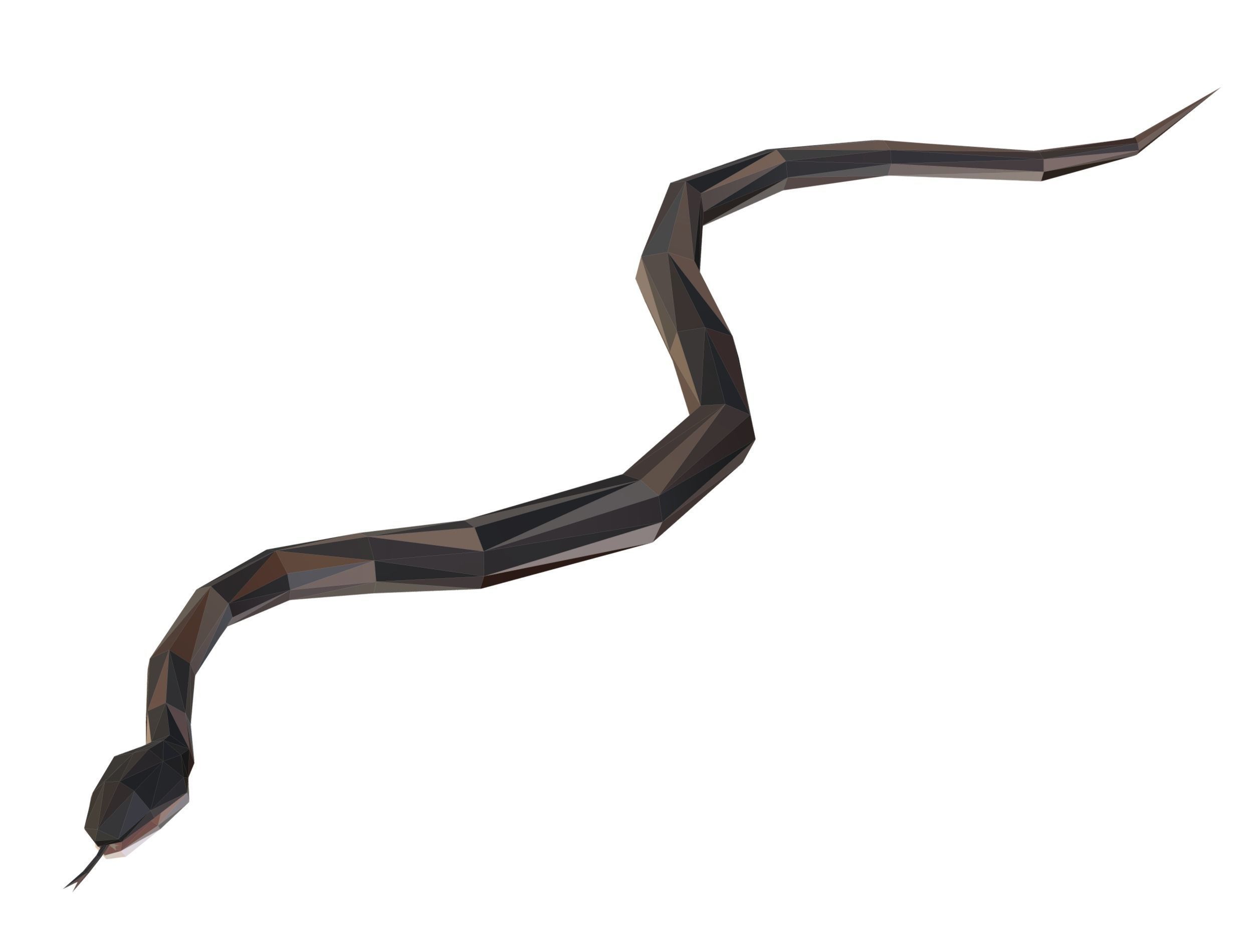 Animated Snake Lowpoly Art Style Low-poly 3D model_6