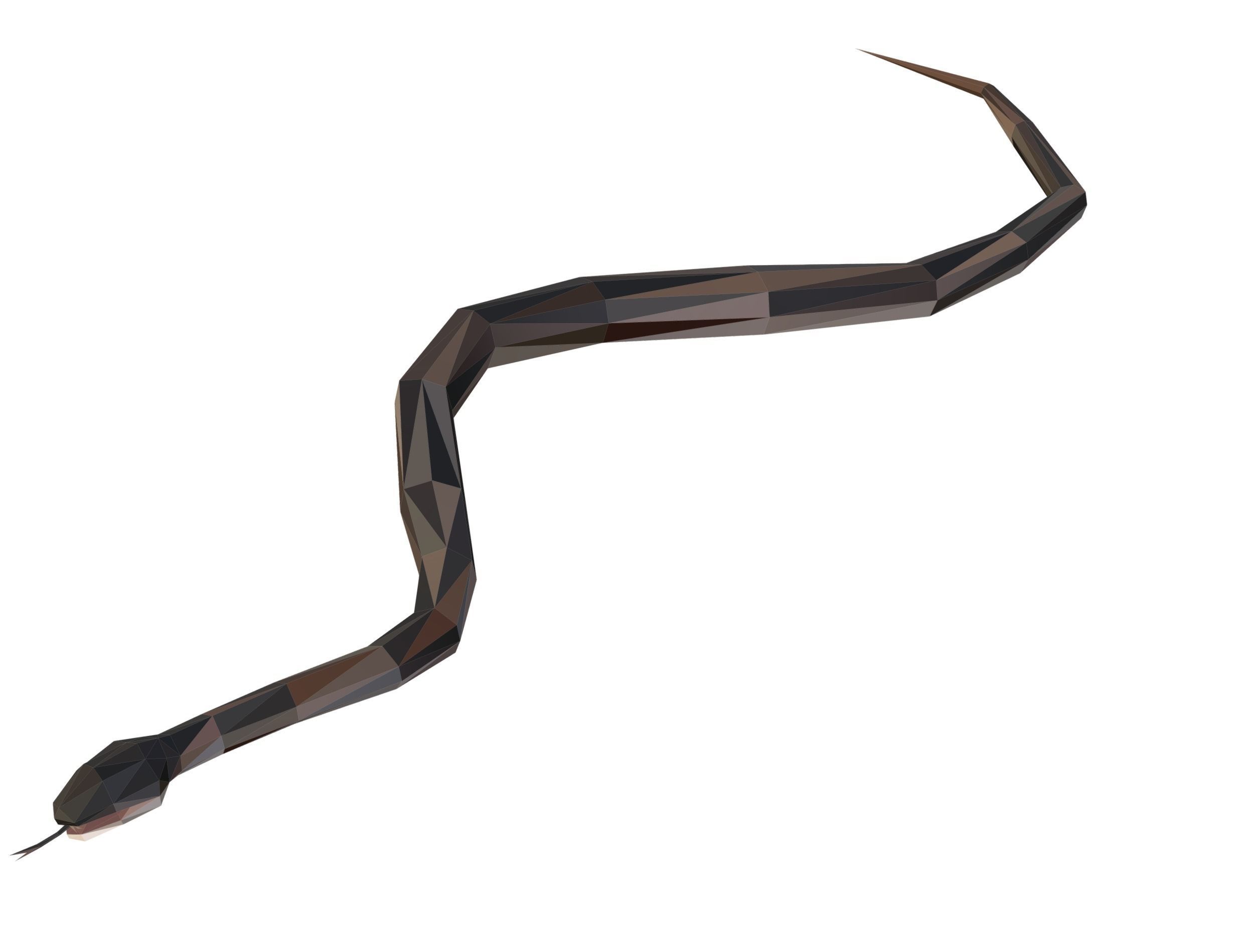 Animated Snake Lowpoly Art Style Low-poly 3D model_13