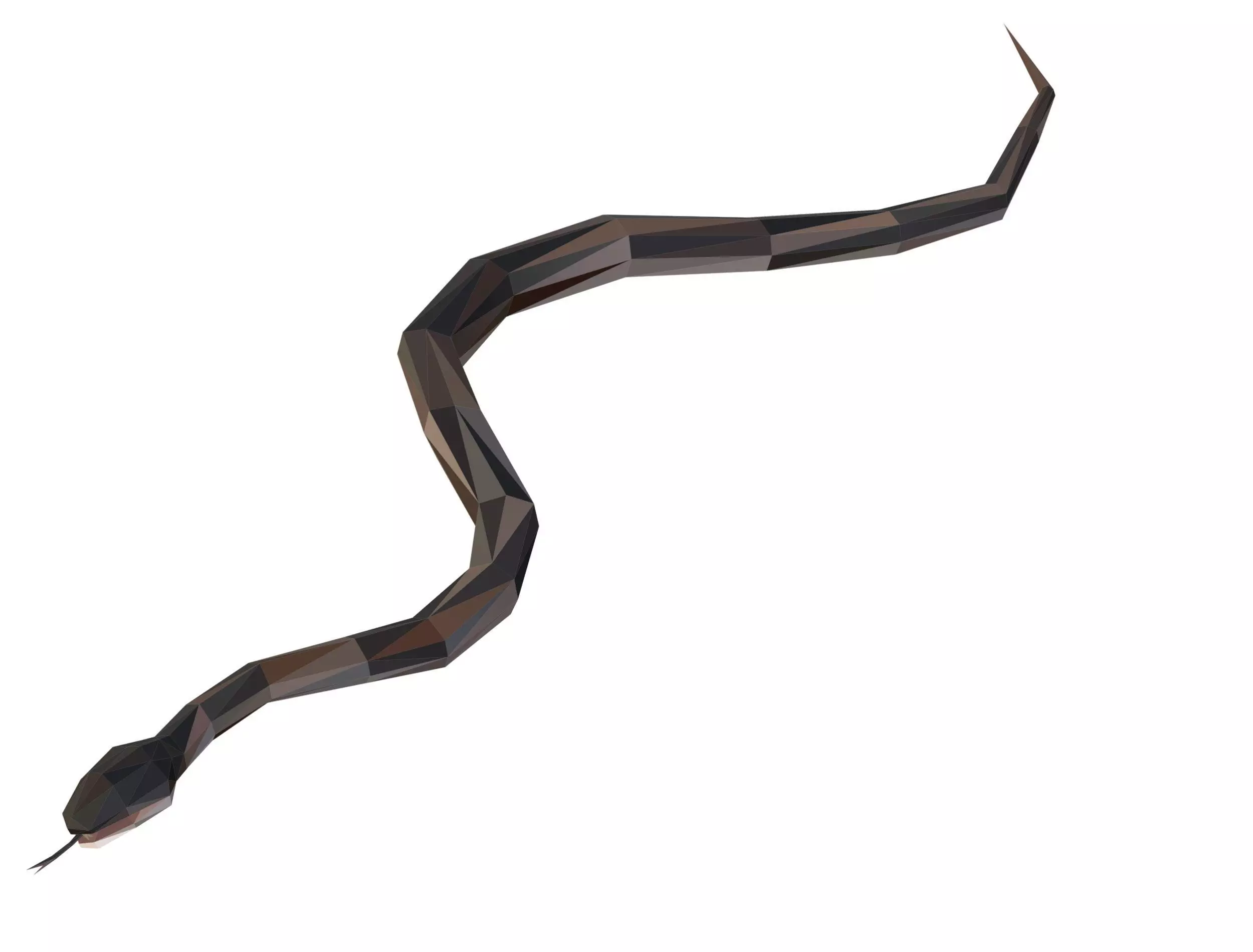 Animated Snake Lowpoly Art Style Low-poly 3D model_0