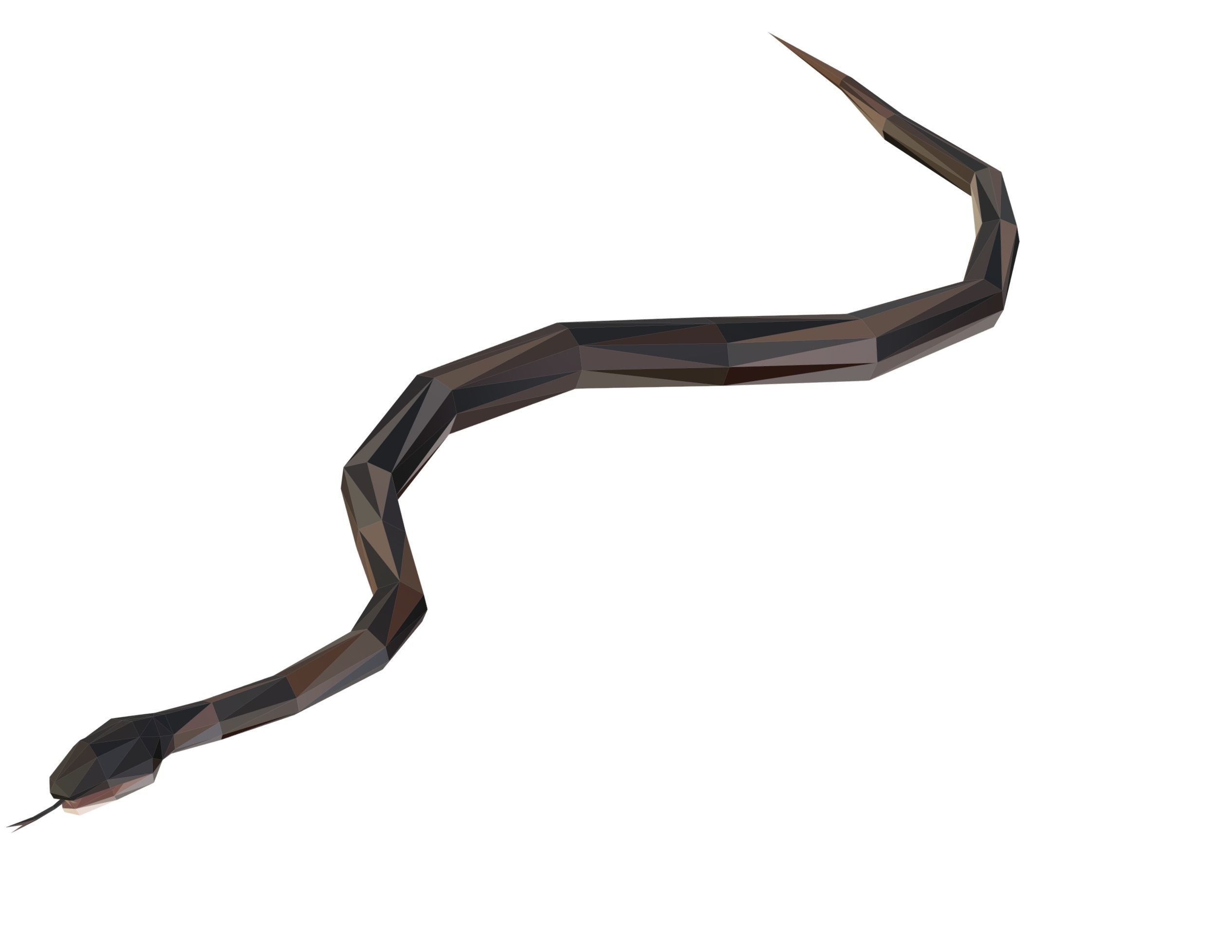 Animated Snake Lowpoly Art Style Low-poly 3D model_12