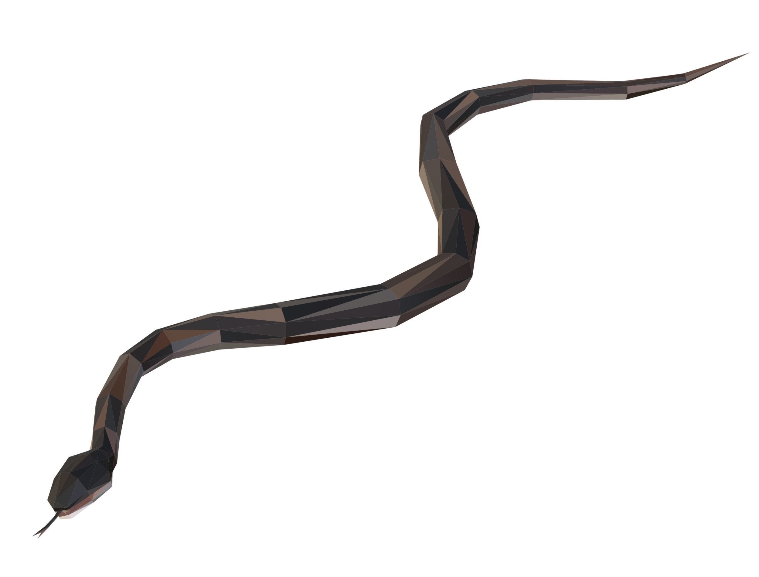 Animated Snake Lowpoly Art Style Low-poly 3D model_7