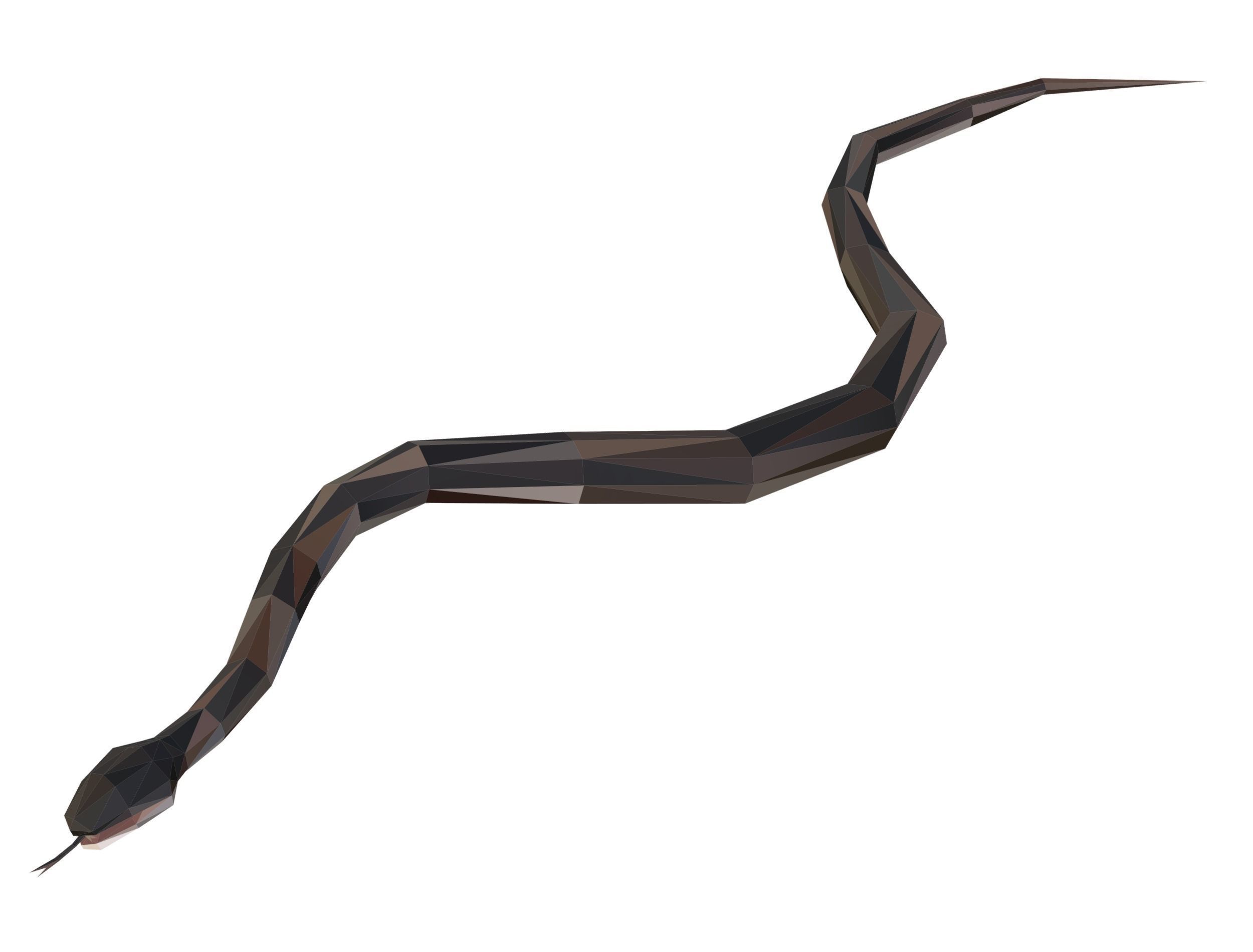 Animated Snake Lowpoly Art Style Low-poly 3D model_9