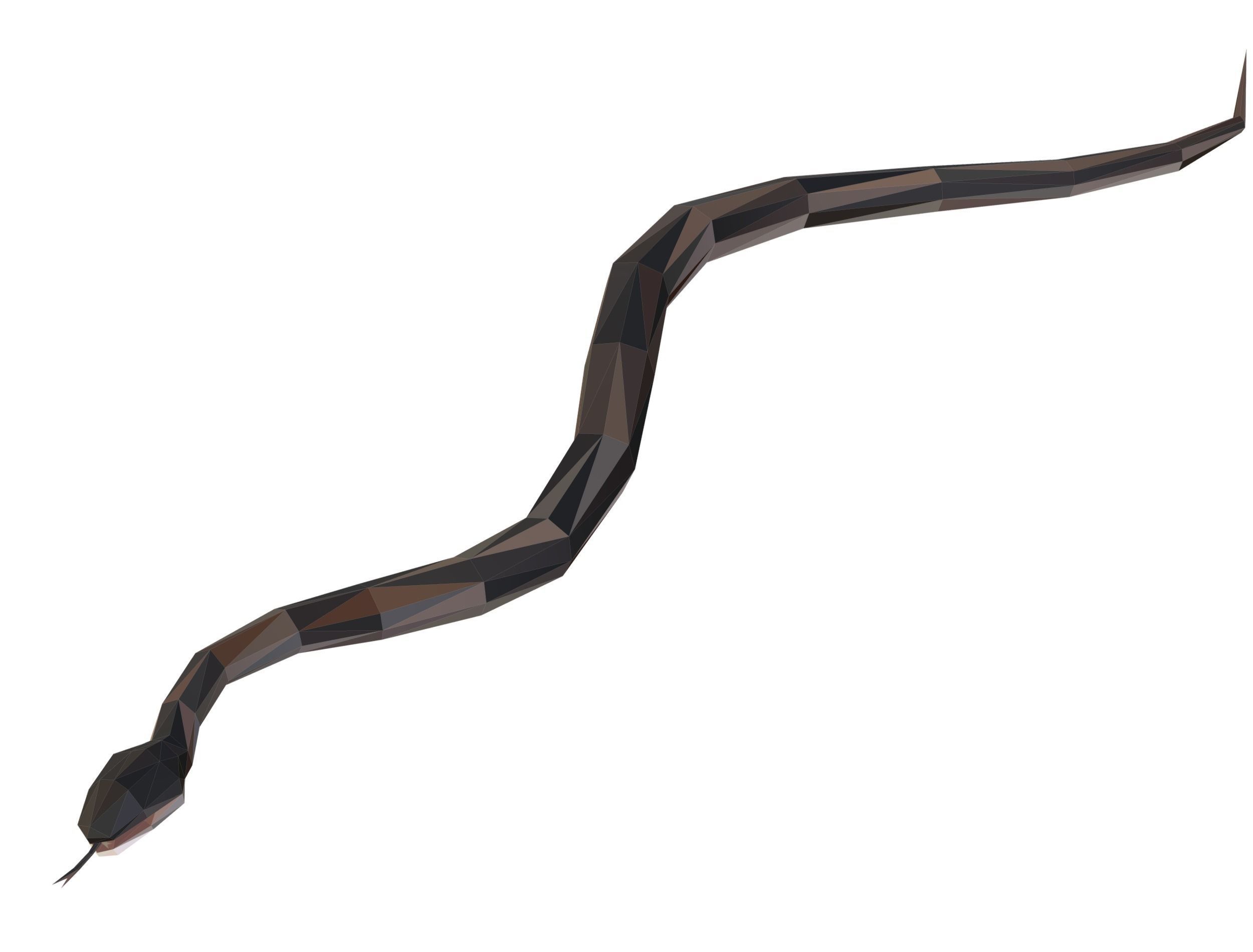 Animated Snake Lowpoly Art Style Low-poly 3D model_3