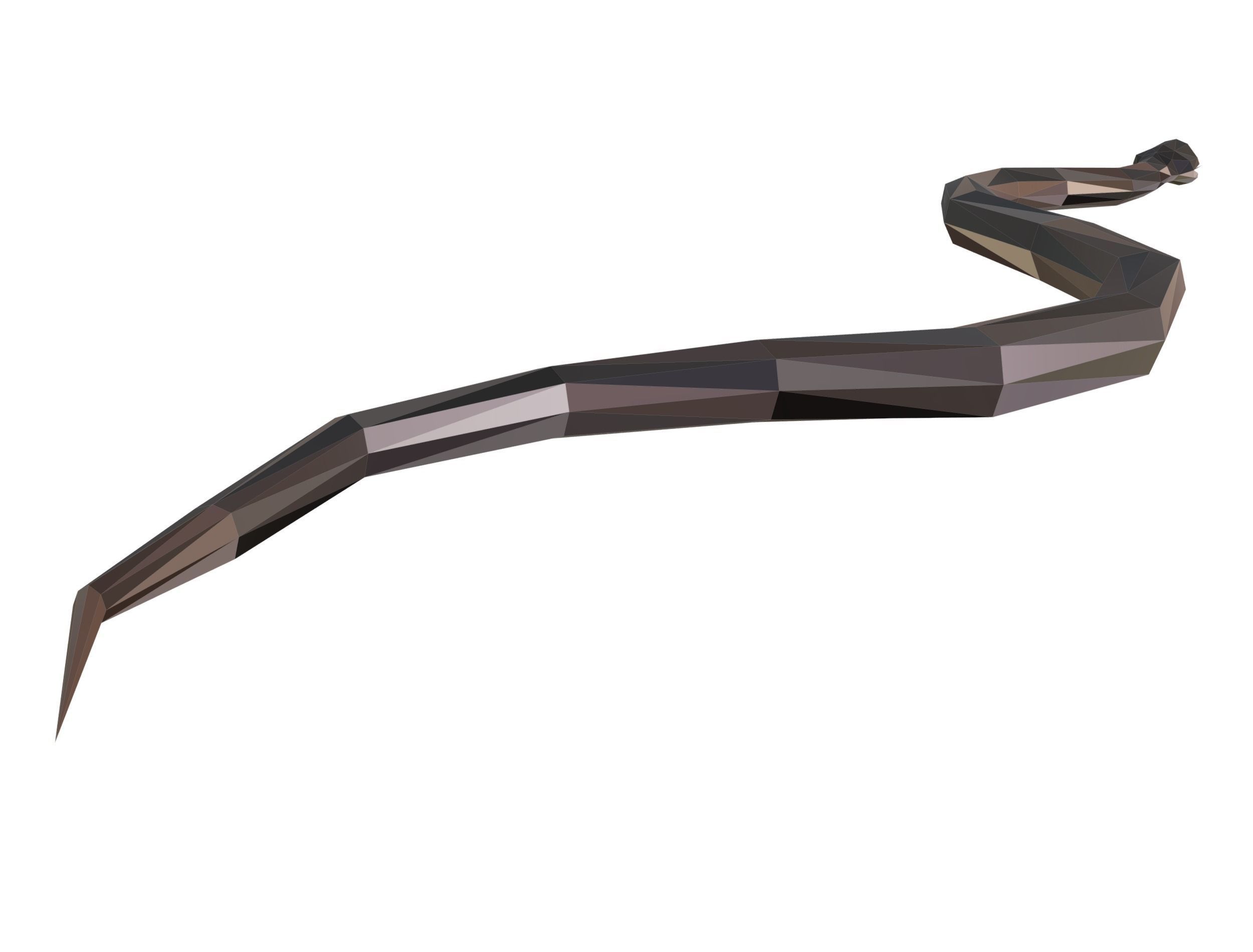 Animated Snake Lowpoly Art Style Low-poly 3D model_20