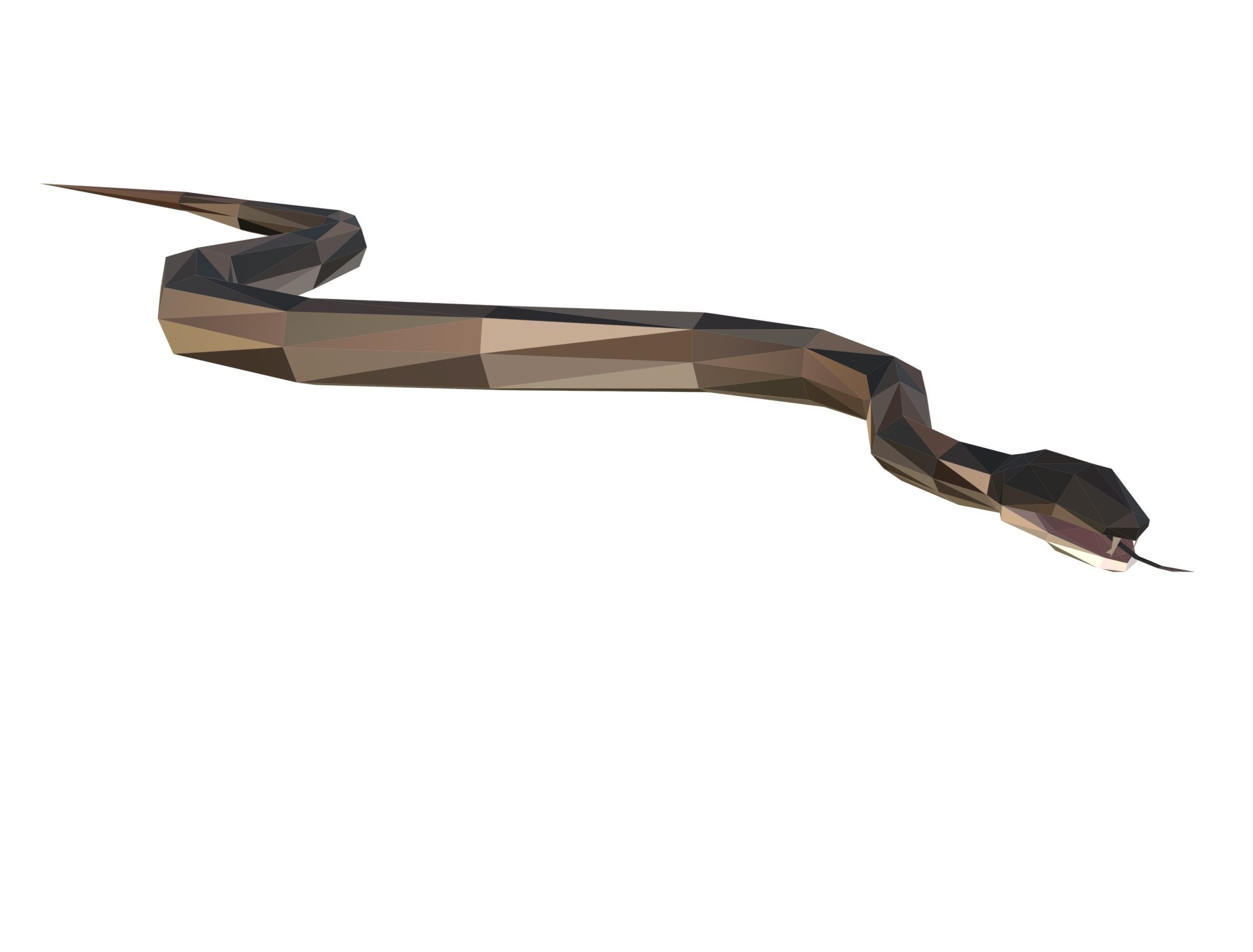 Animated Snake Lowpoly Art Style Low-poly 3D model_19