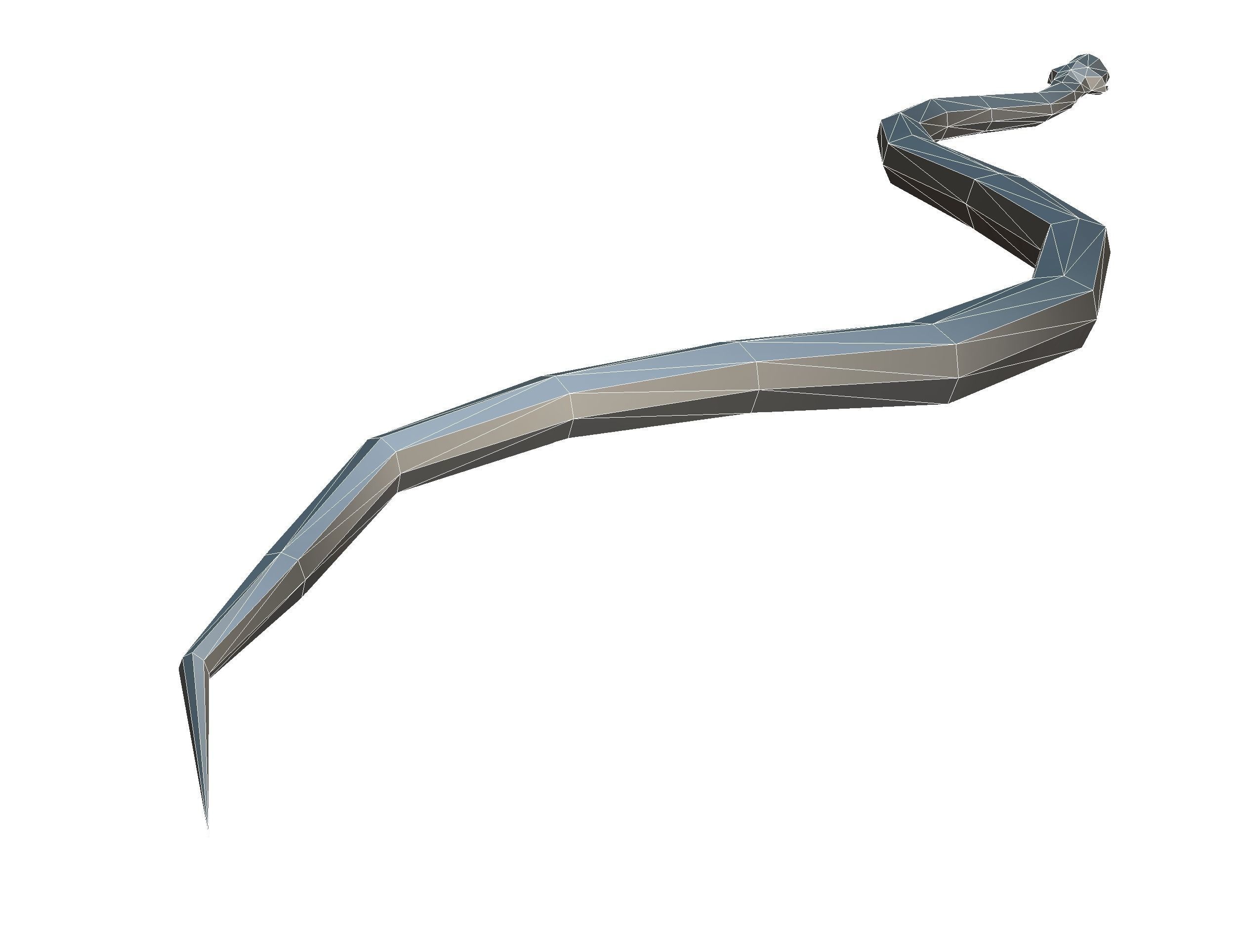 Animated Snake Lowpoly Art Style Low-poly 3D model_31