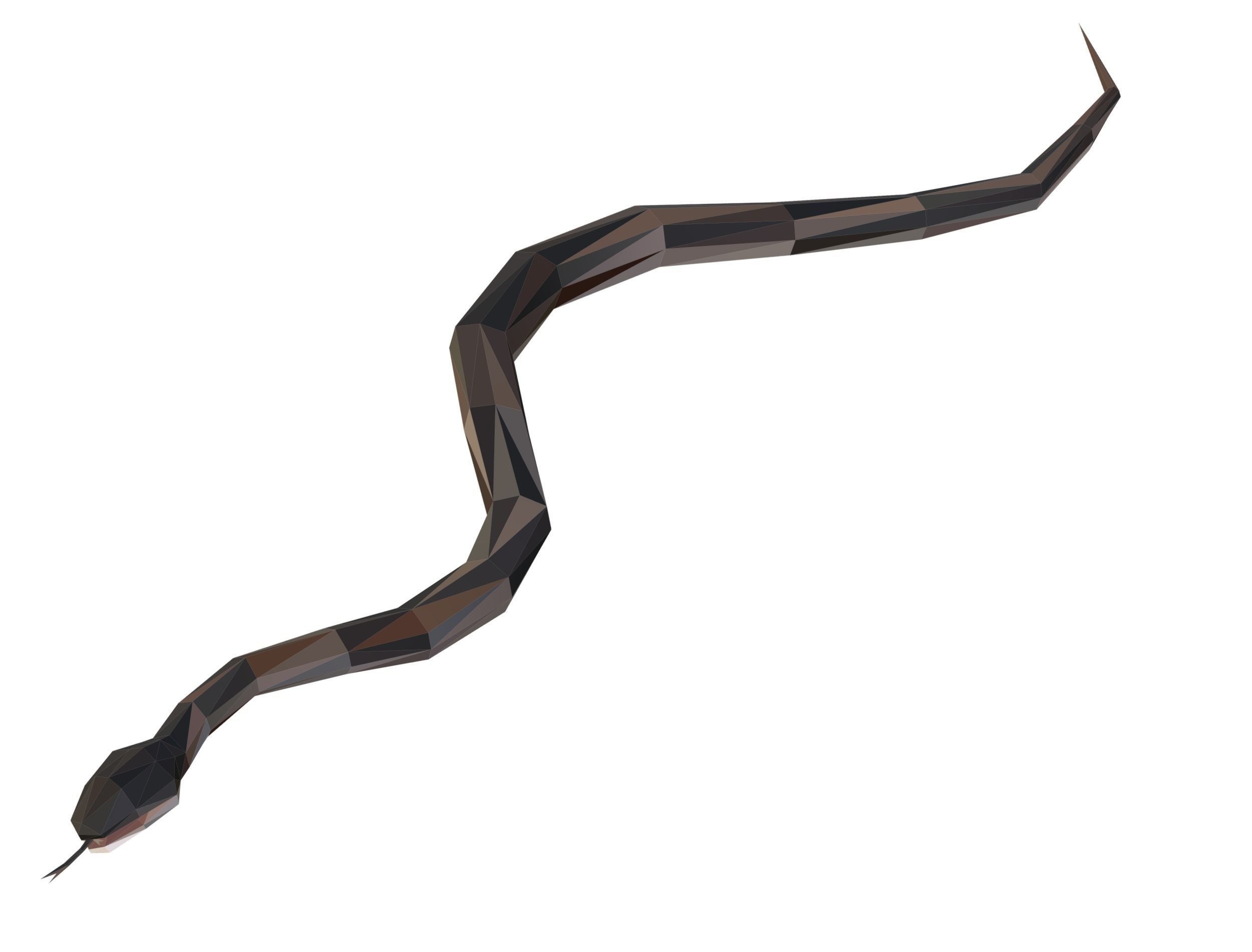 Animated Snake Lowpoly Art Style Low-poly 3D model_1
