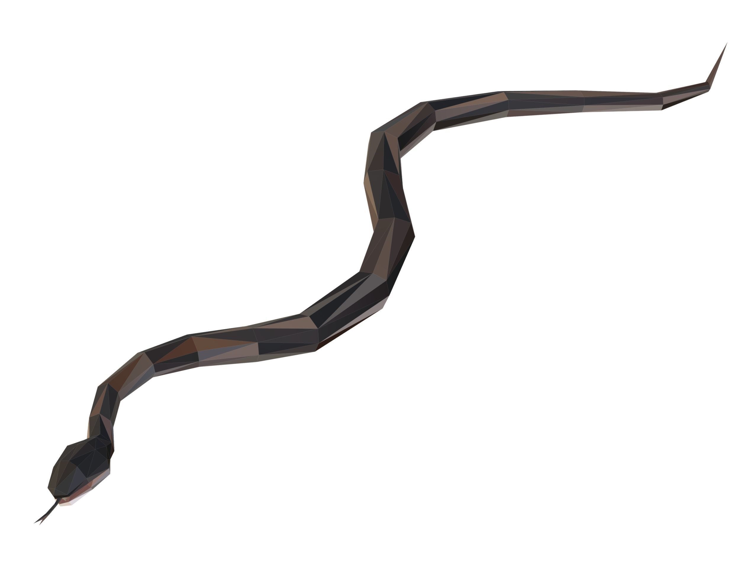 Animated Snake Lowpoly Art Style Low-poly 3D model_4