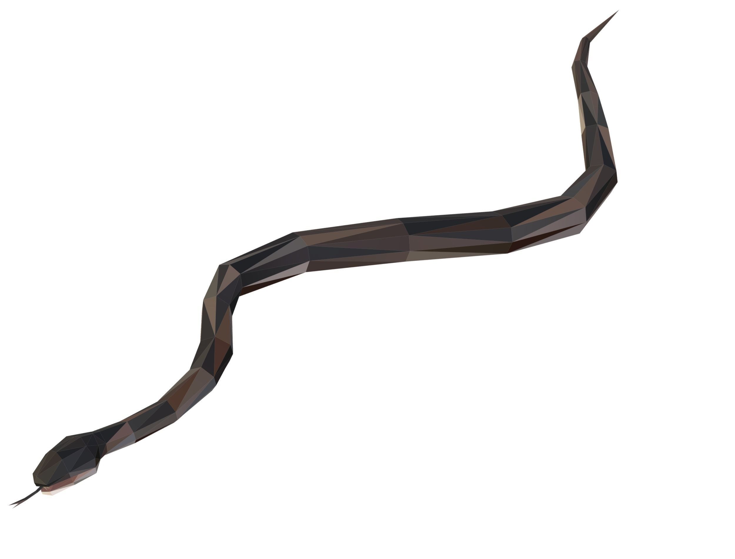 Animated Snake Lowpoly Art Style Low-poly 3D model_11