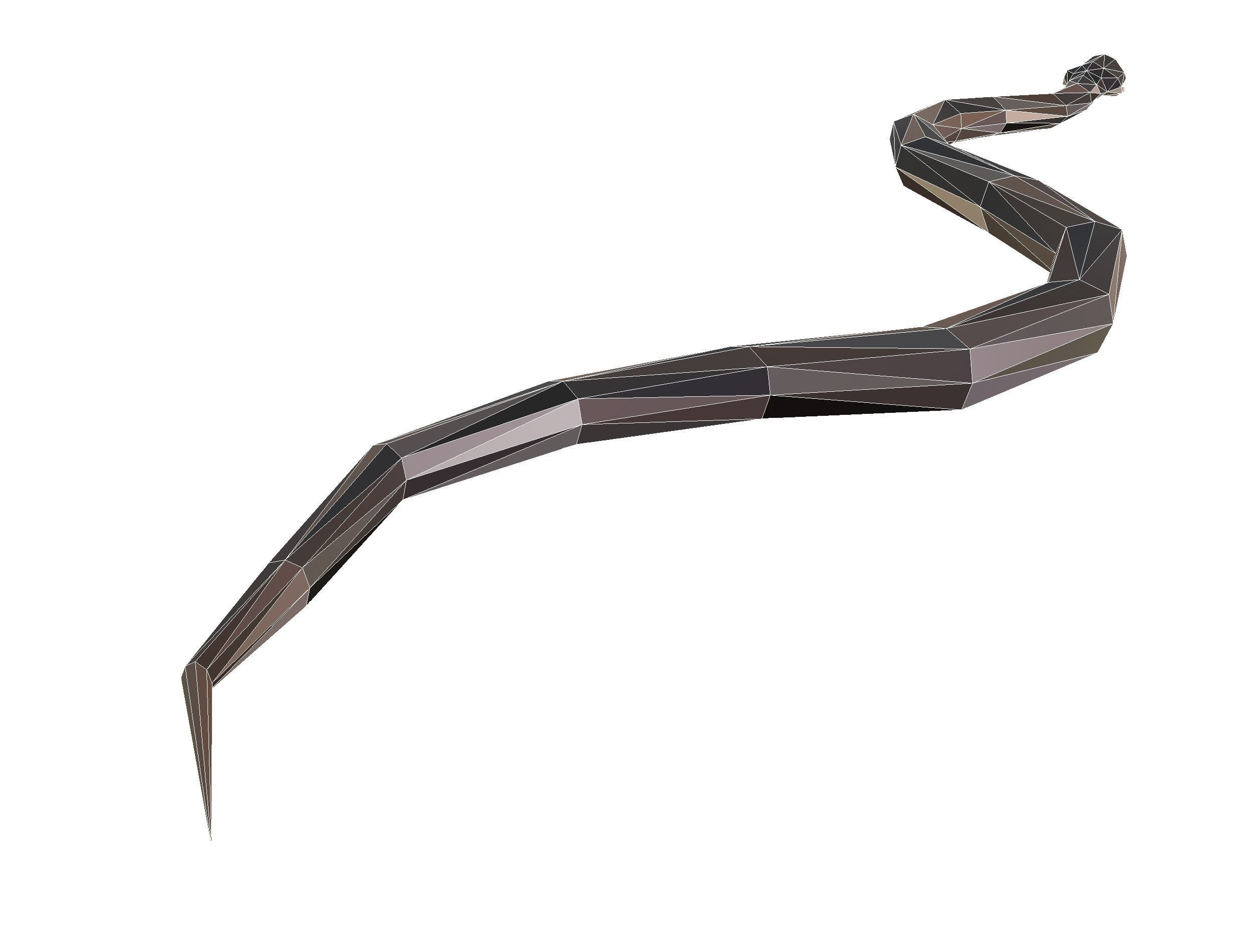 Animated Snake Lowpoly Art Style Low-poly 3D model_30