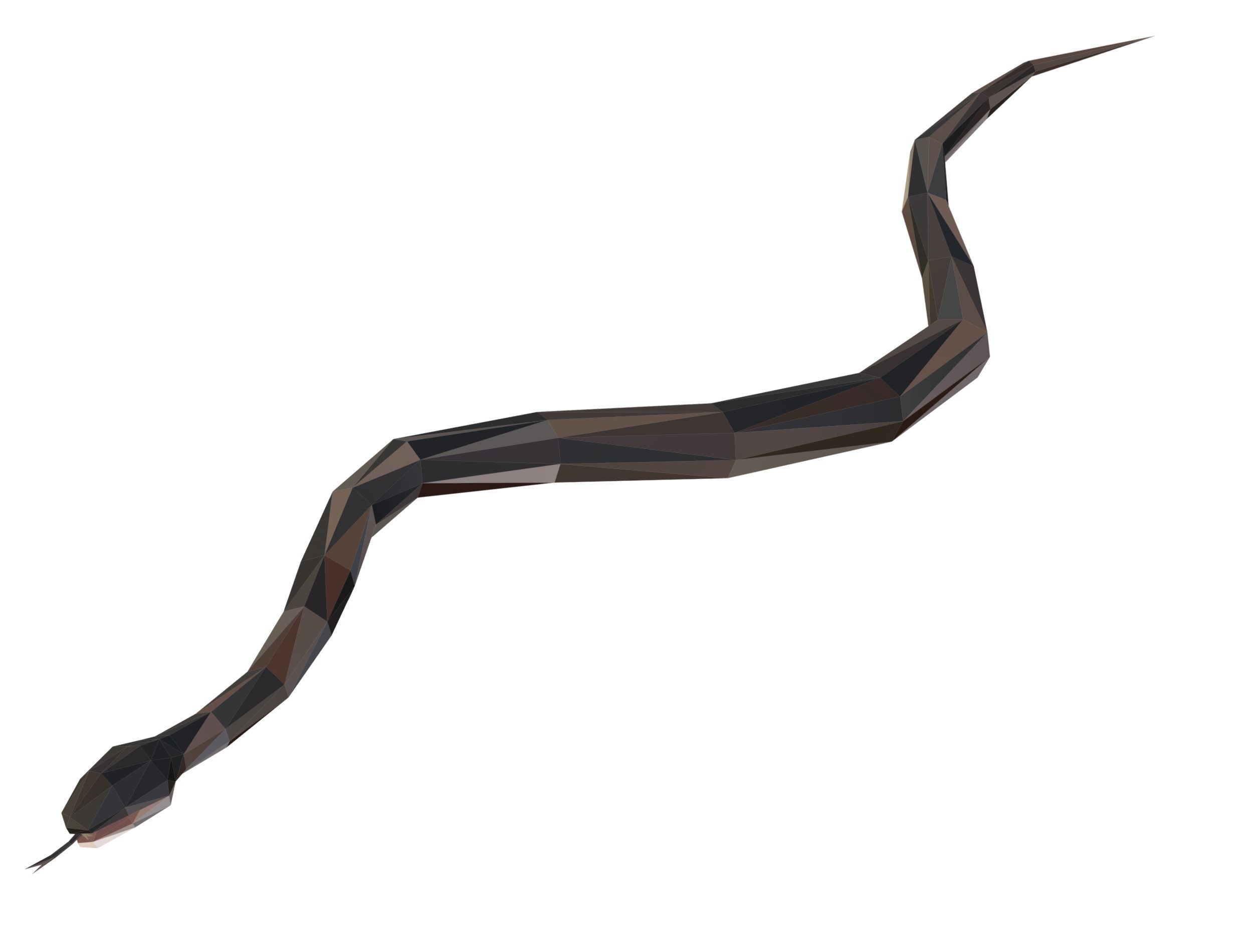 Animated Snake Lowpoly Art Style Low-poly 3D model_10