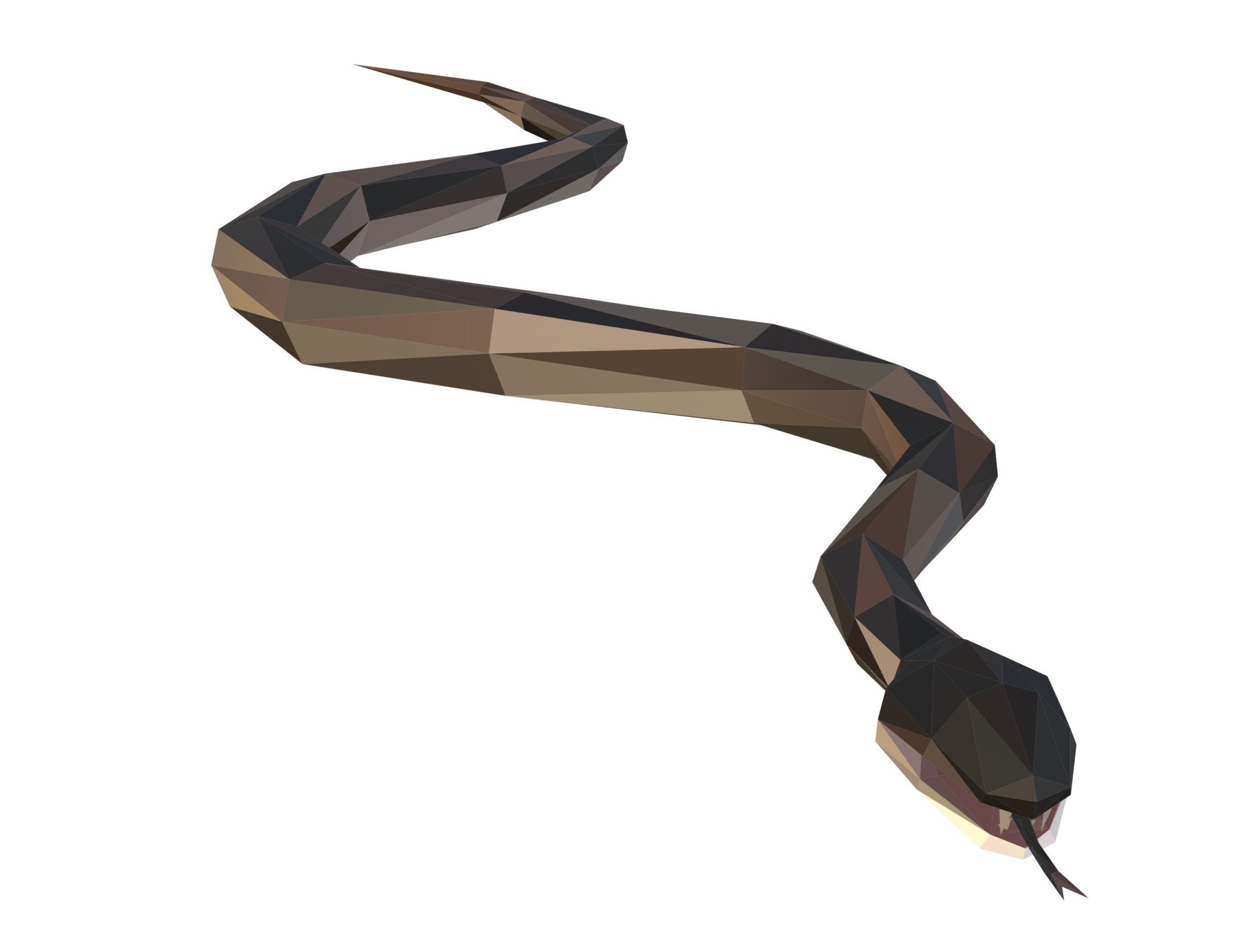 Animated Snake Lowpoly Art Style Low-poly 3D model_18