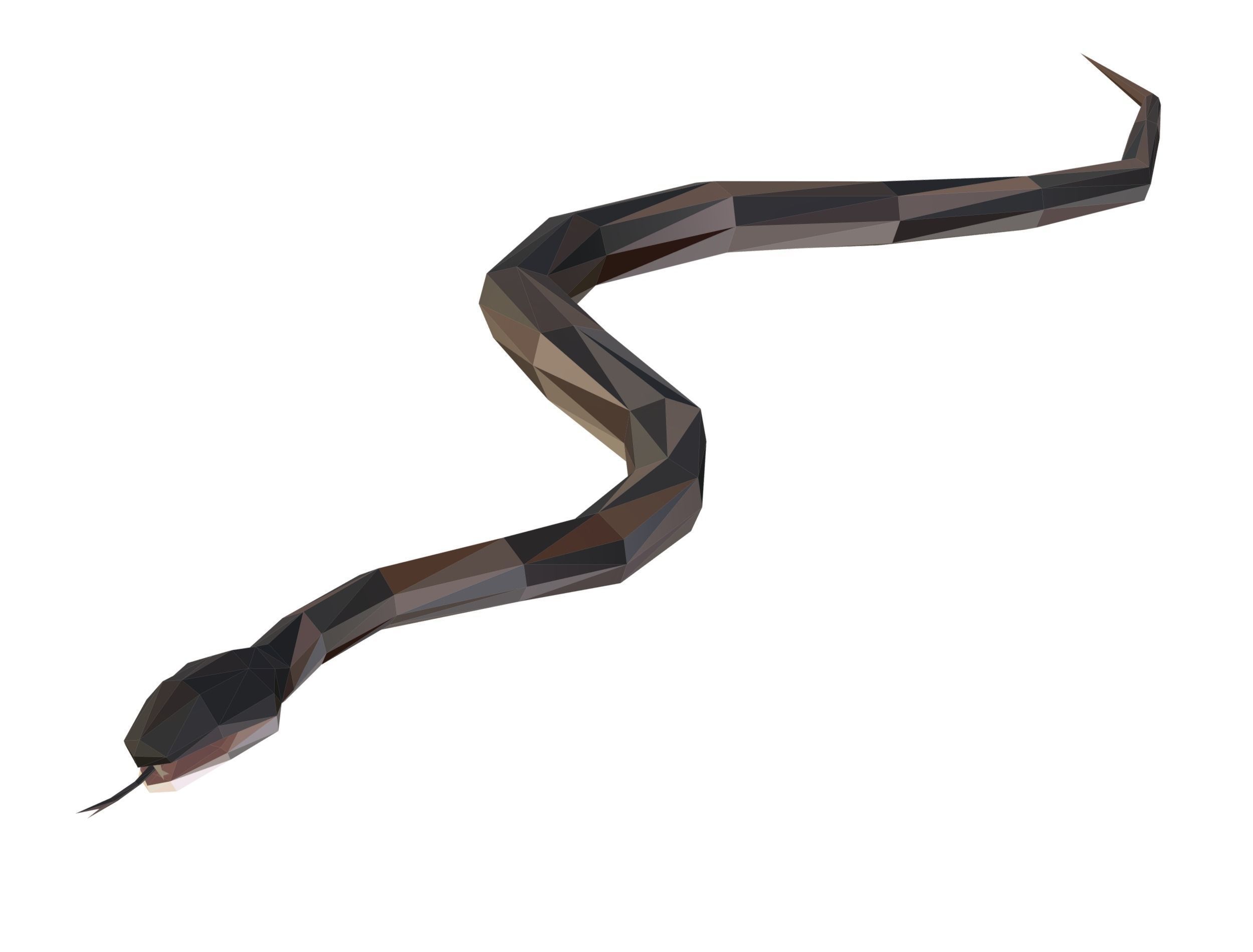 Animated Snake Lowpoly Art Style Low-poly 3D model_15