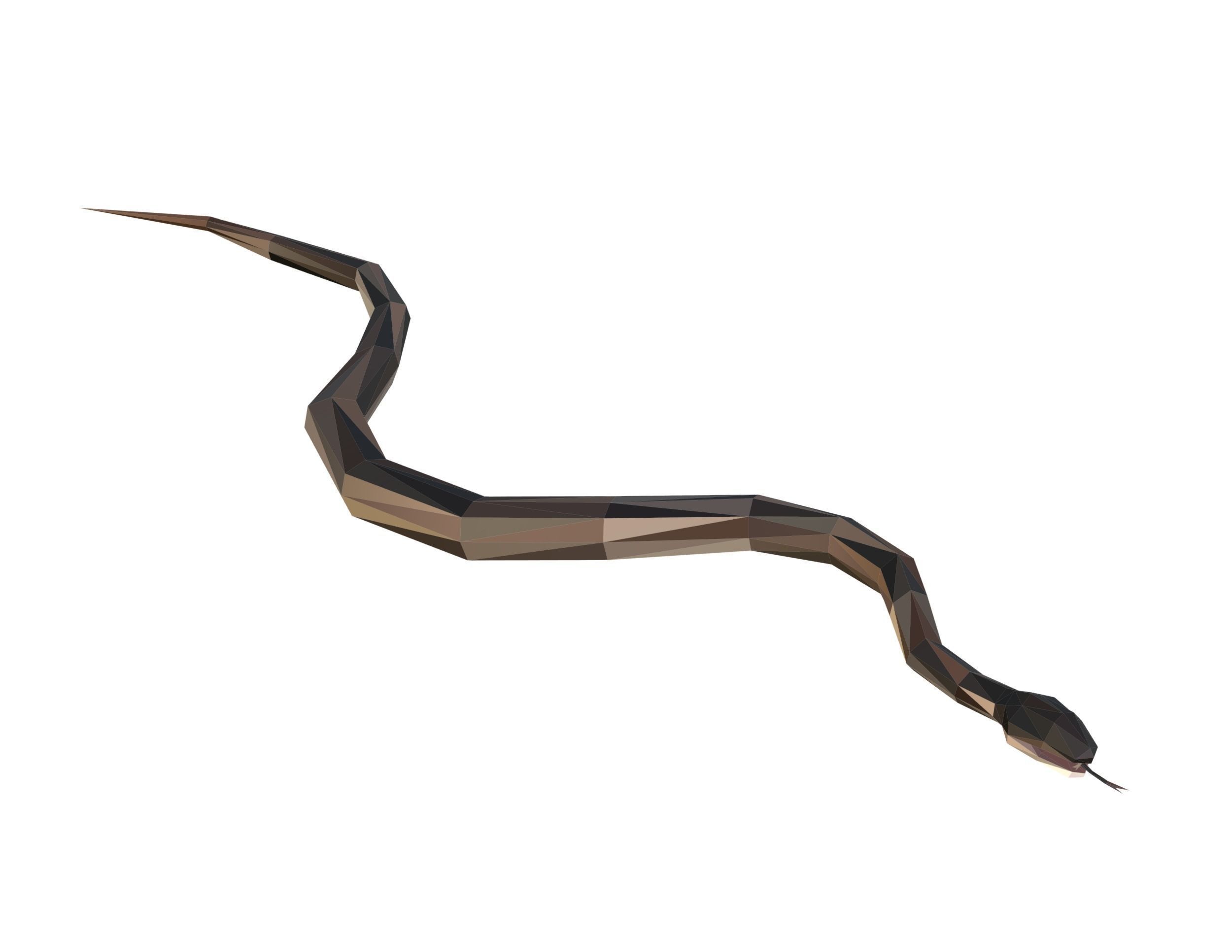 Animated Snake Lowpoly Art Style Low-poly 3D model_27