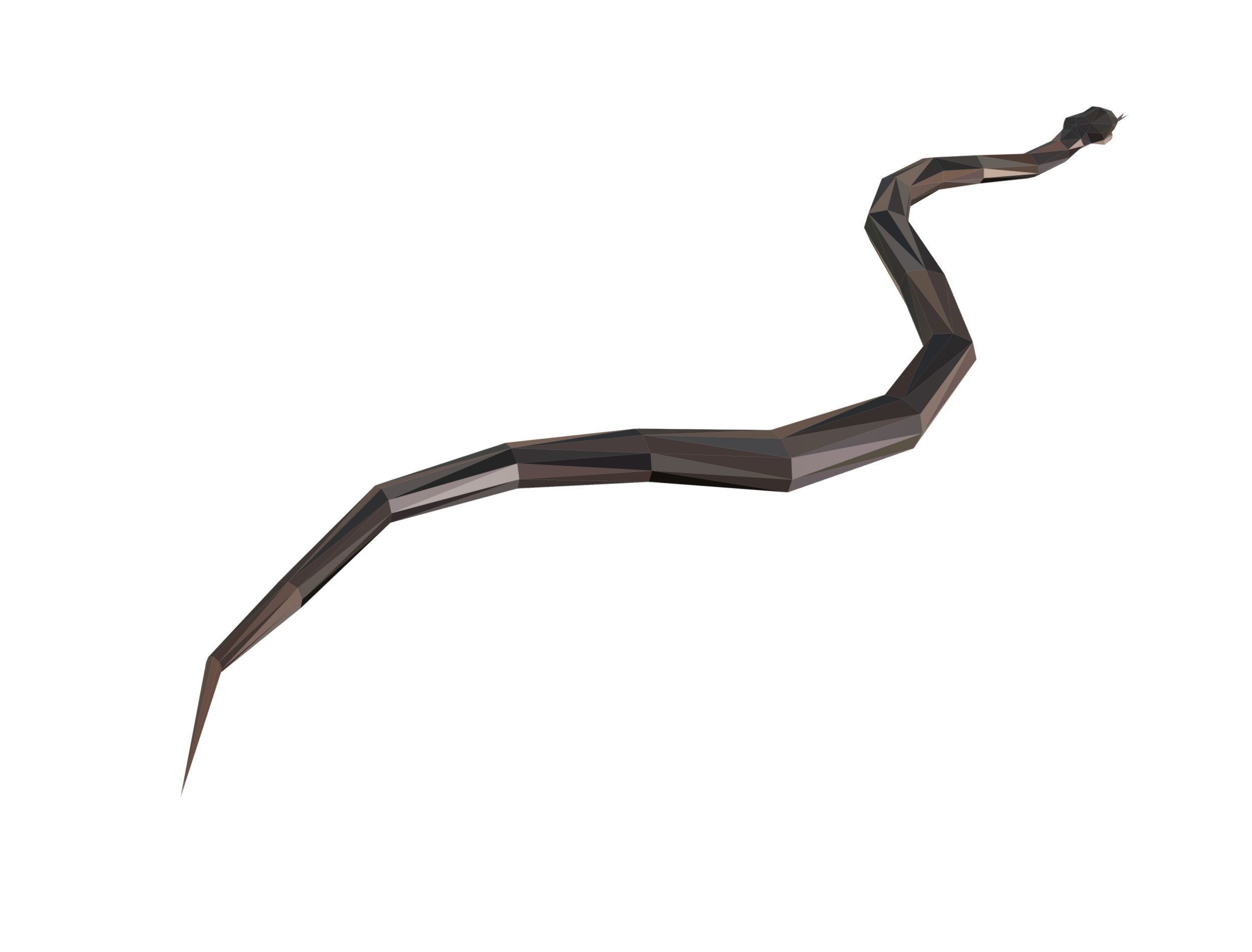 Animated Snake Lowpoly Art Style Low-poly 3D model_26