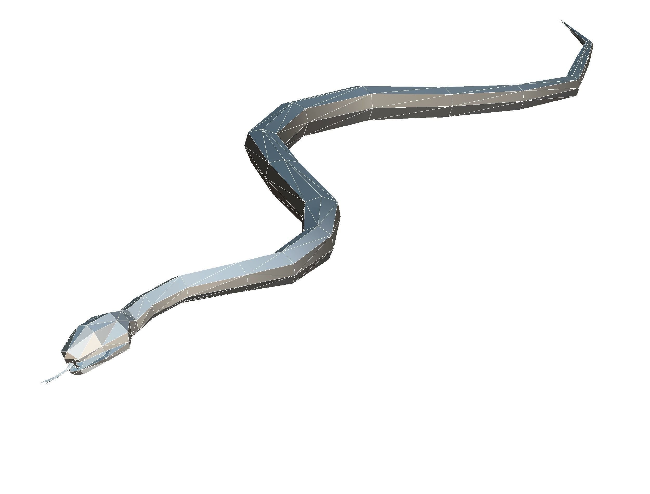 Animated Snake Lowpoly Art Style Low-poly 3D model_29