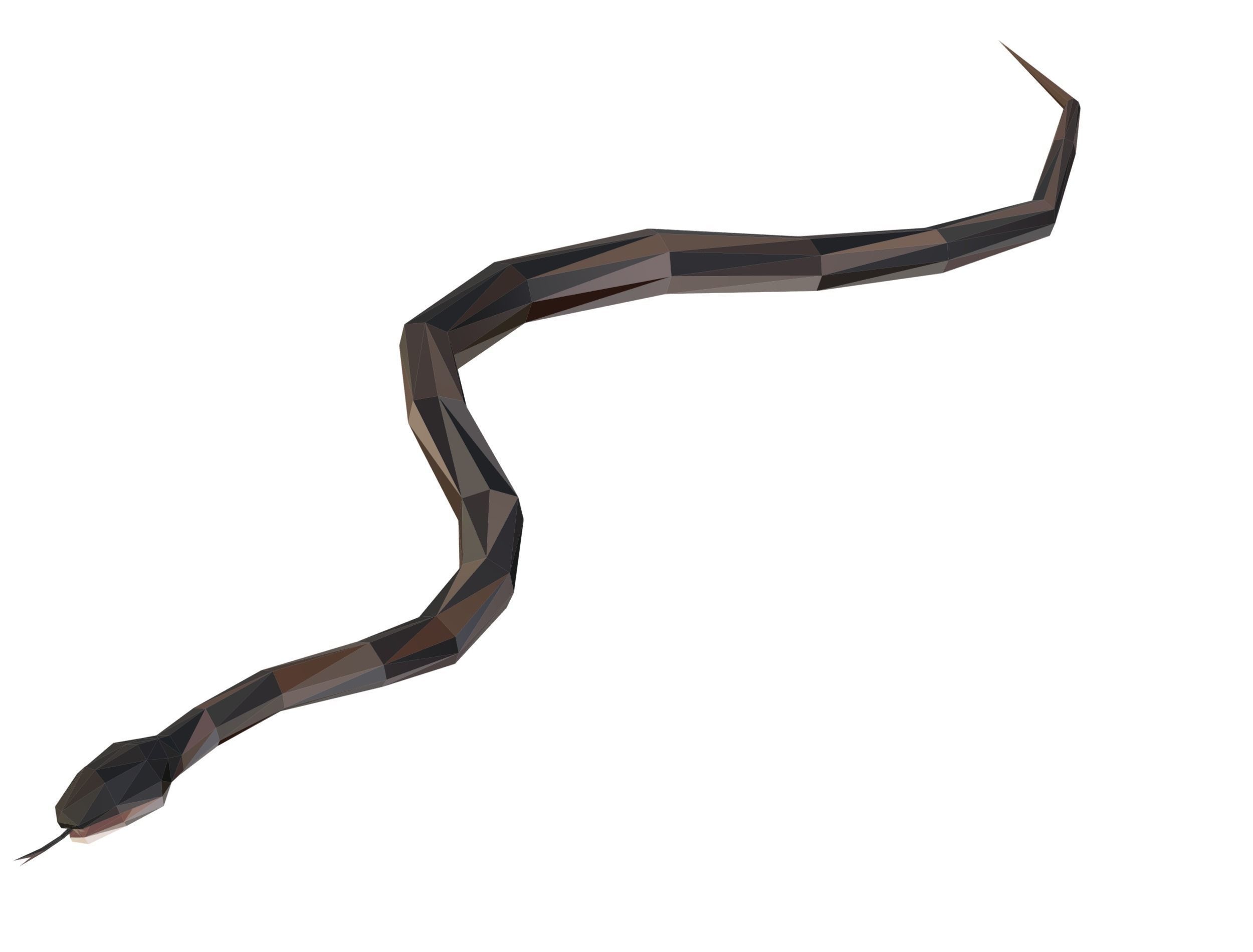 Animated Snake Lowpoly Art Style Low-poly 3D model_14