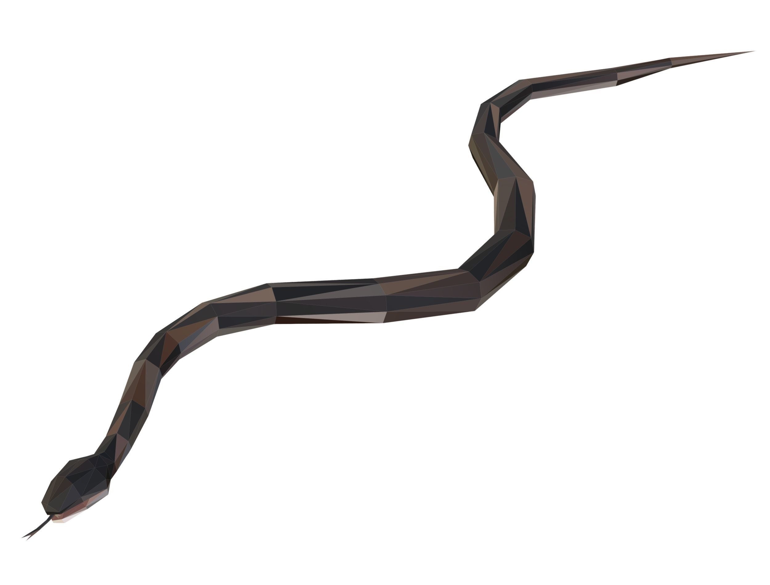 Animated Snake Lowpoly Art Style Low-poly 3D model_8