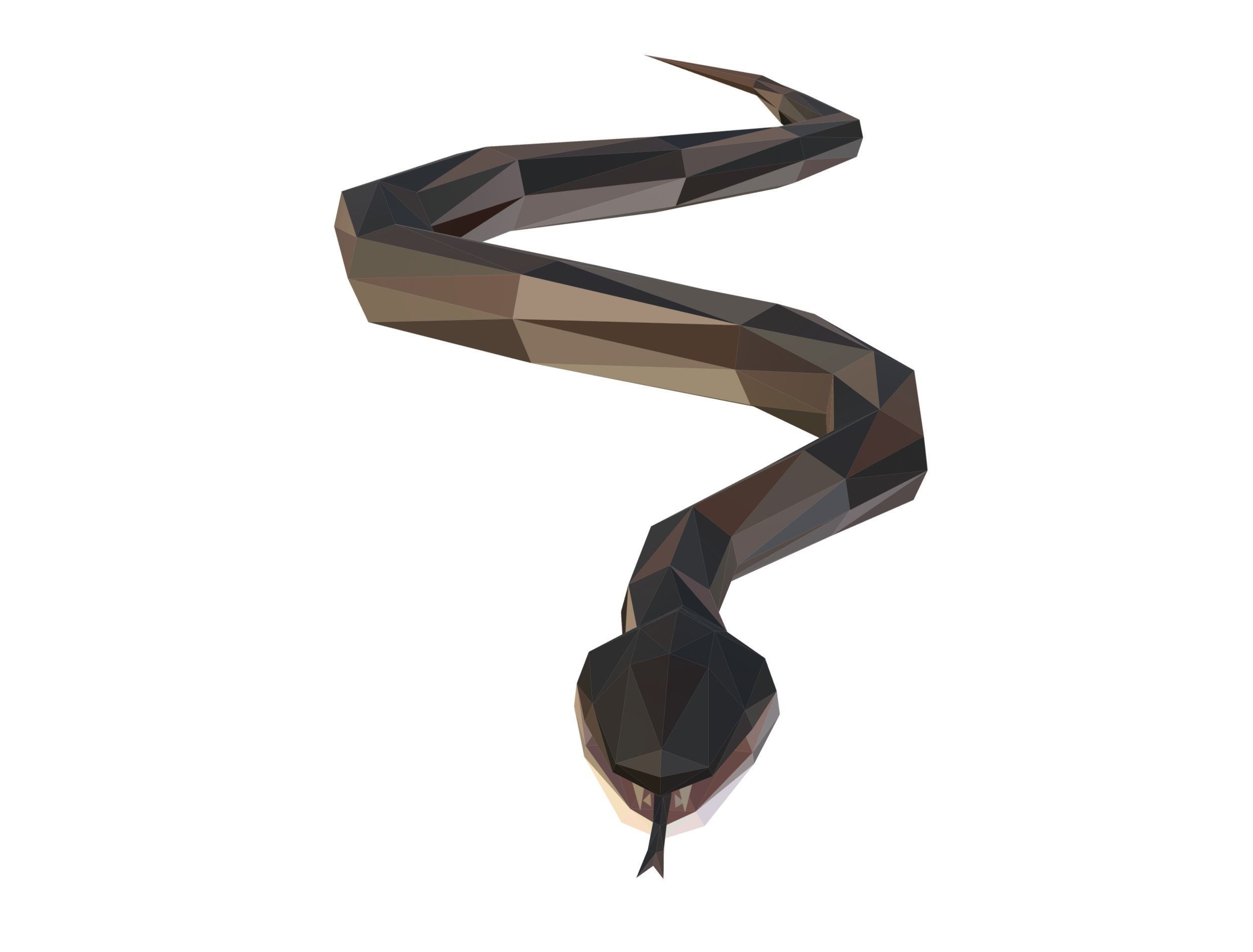 Animated Snake Lowpoly Art Style Low-poly 3D model_17