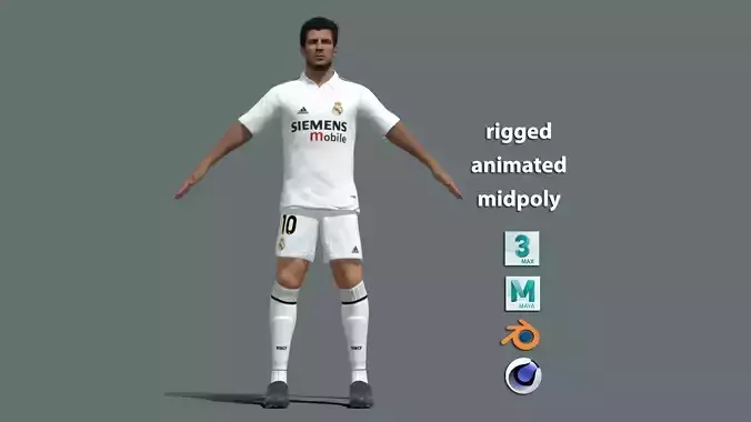 T-Pose Rigged Luis Figo Real Madrid